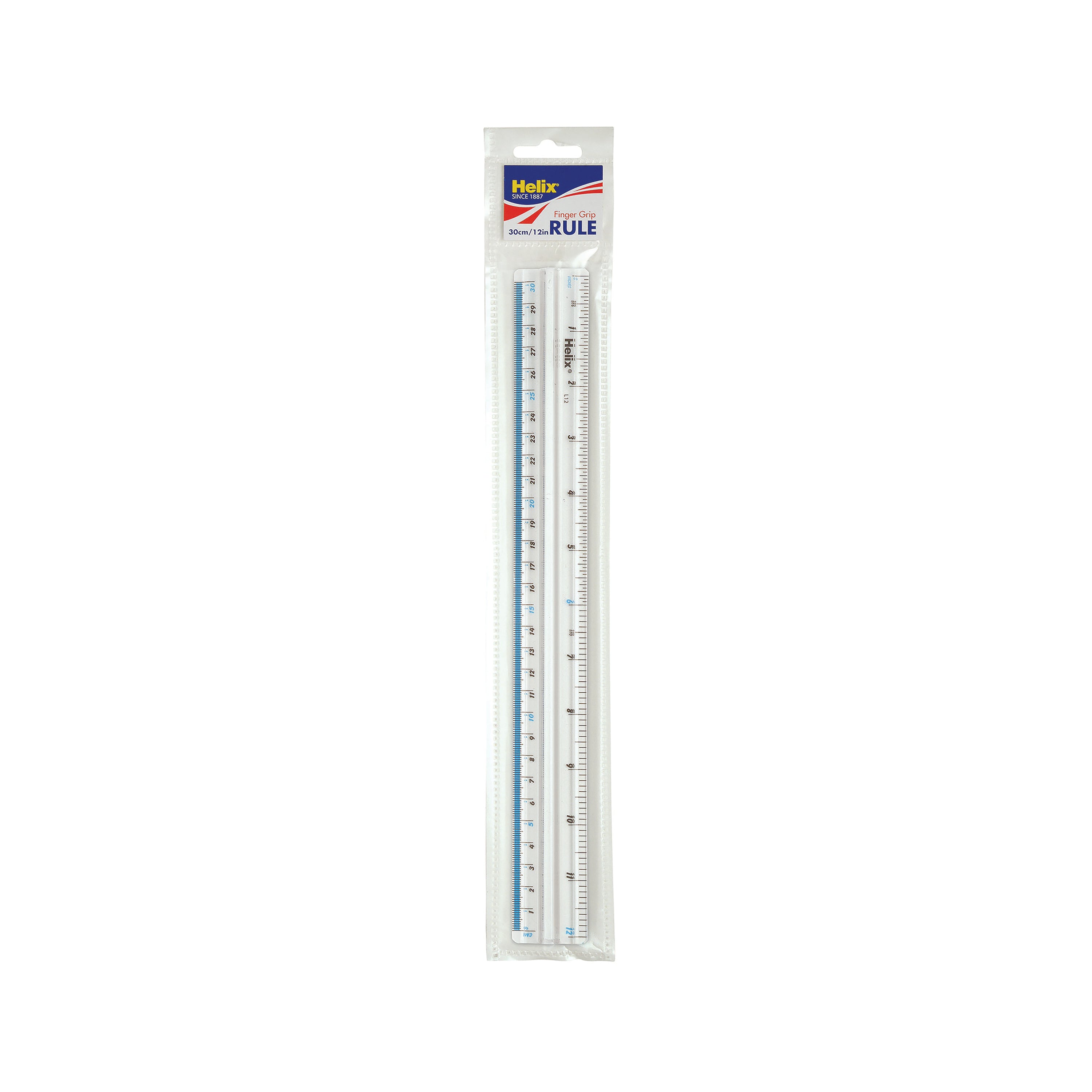 Helix Shatter Resistant Fingergrip Ruler 30cm – (Pack of 10)