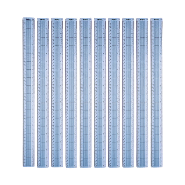 Helix Shatter Resistant Ruler Gridded 45cm Blue - (Pack of 10)