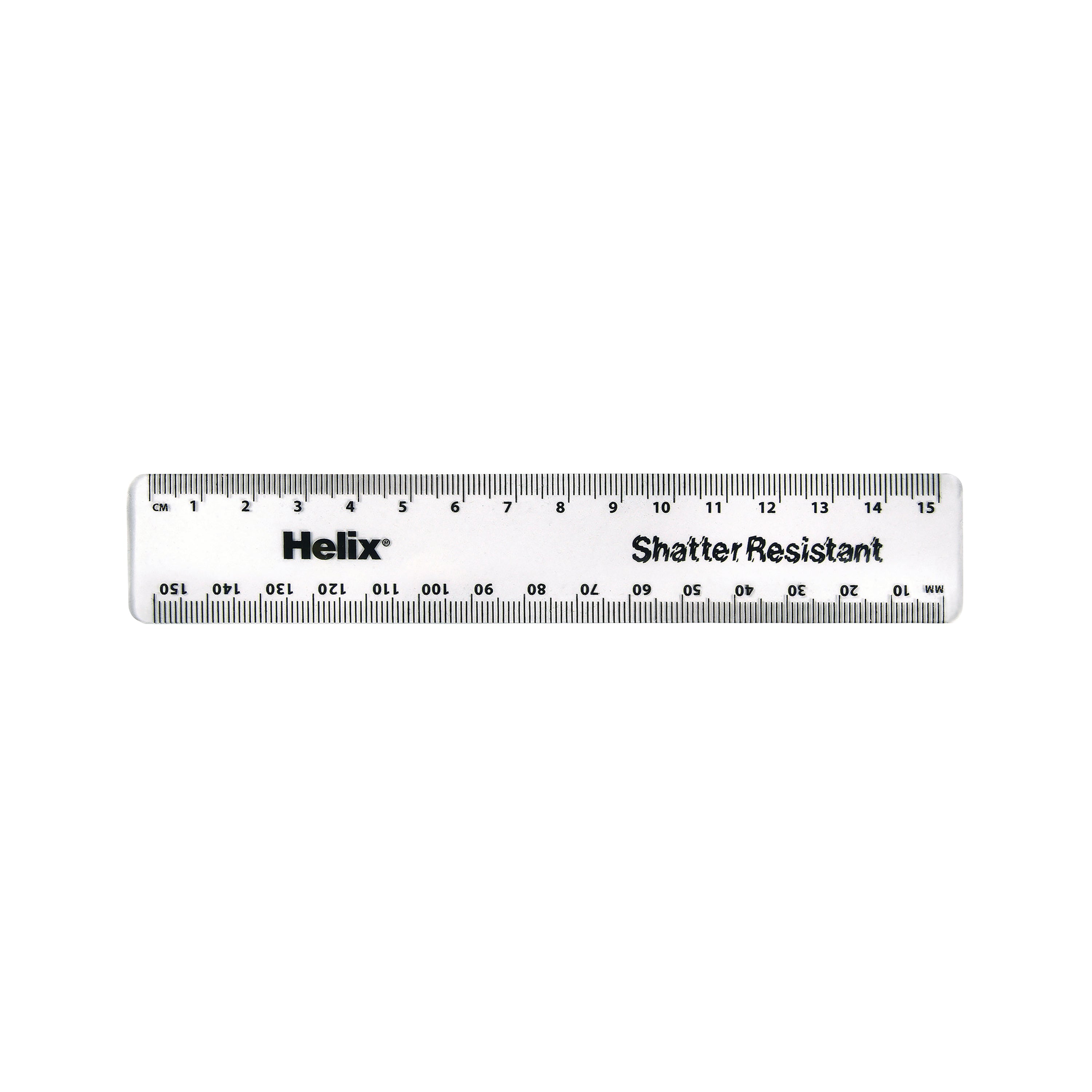 Helix Shatter Resistant Ruler 15cm Clear – (Pack of 50)