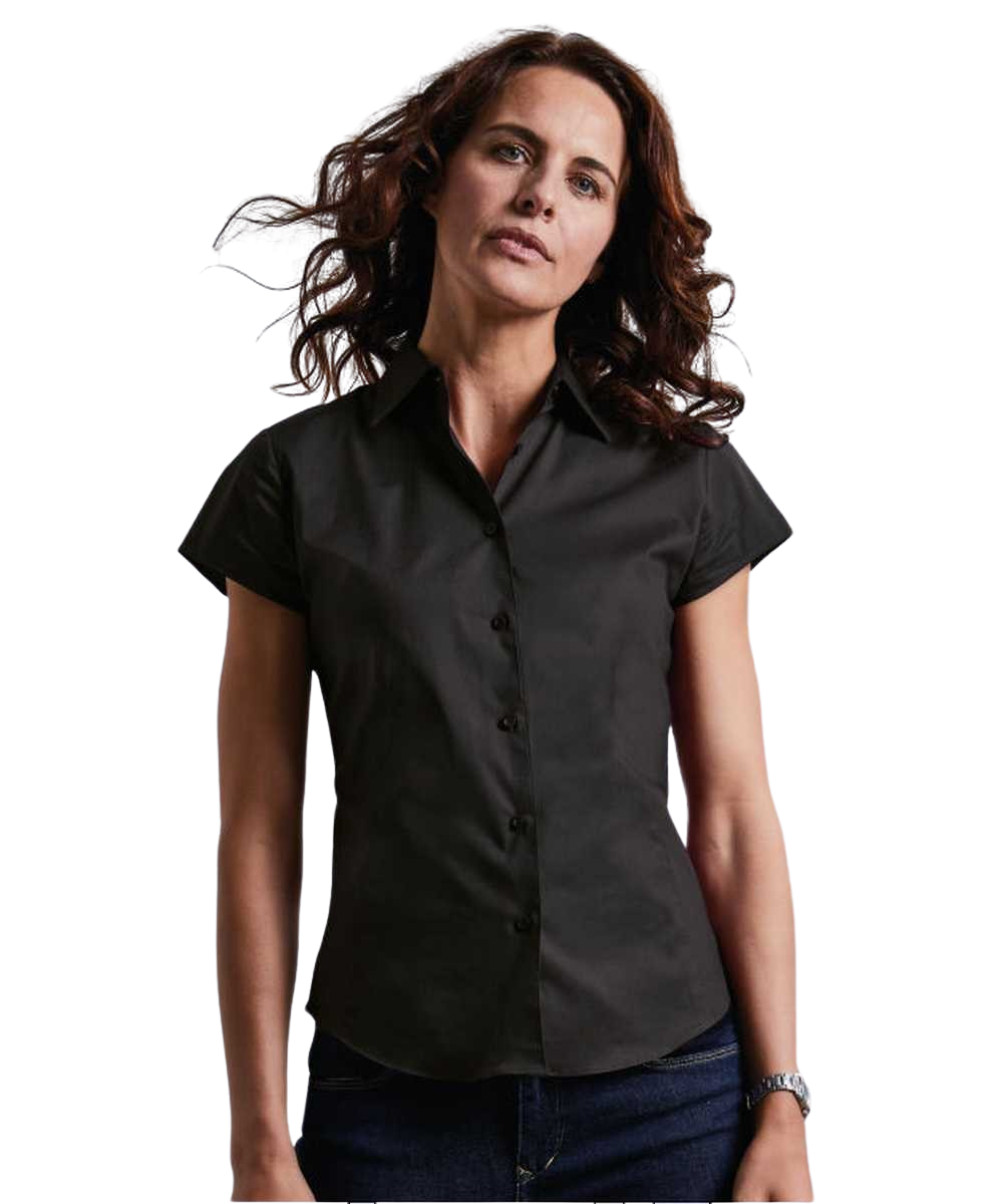 Russell Ladies Short Sleeve Fitted Shirt Black