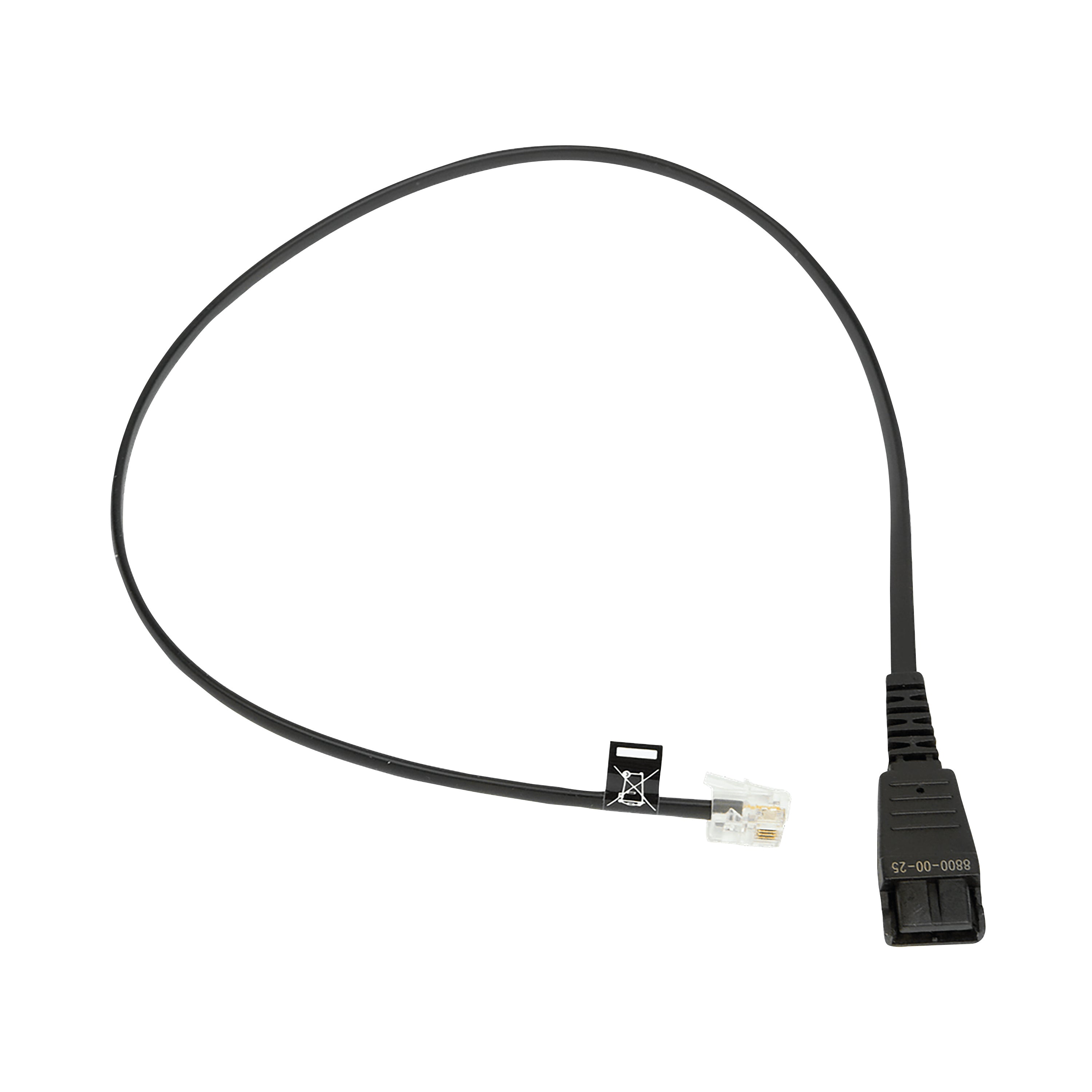 Jabra Quick Disconnect (qd) To Modular Rj9 Straight Extension Cord For Yealink 0.5m 8800-00-25
