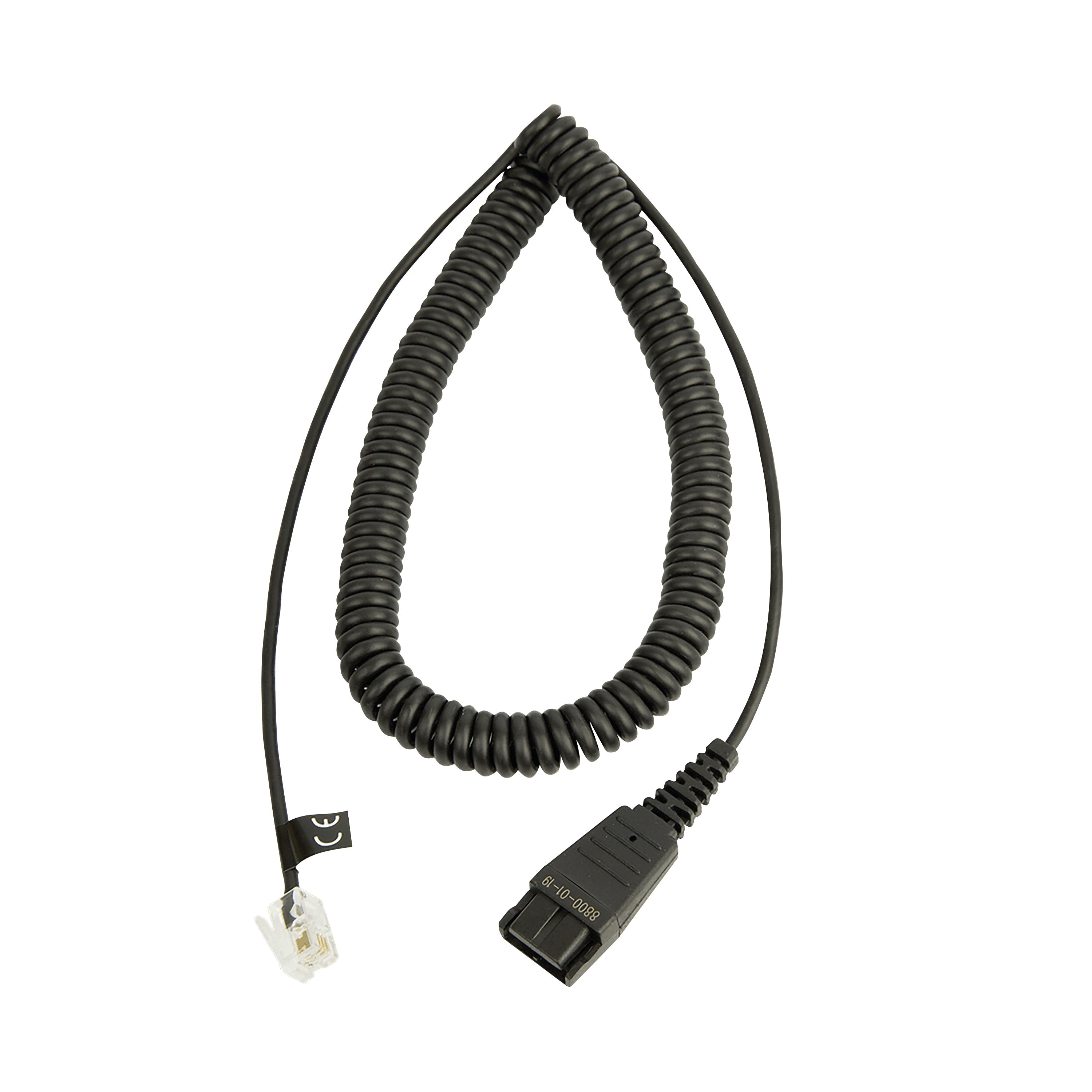 Jabra Quick Disconnect (qd) To Modular Rj9 Coiled Cord For Nortel Handsets 8800-01-19