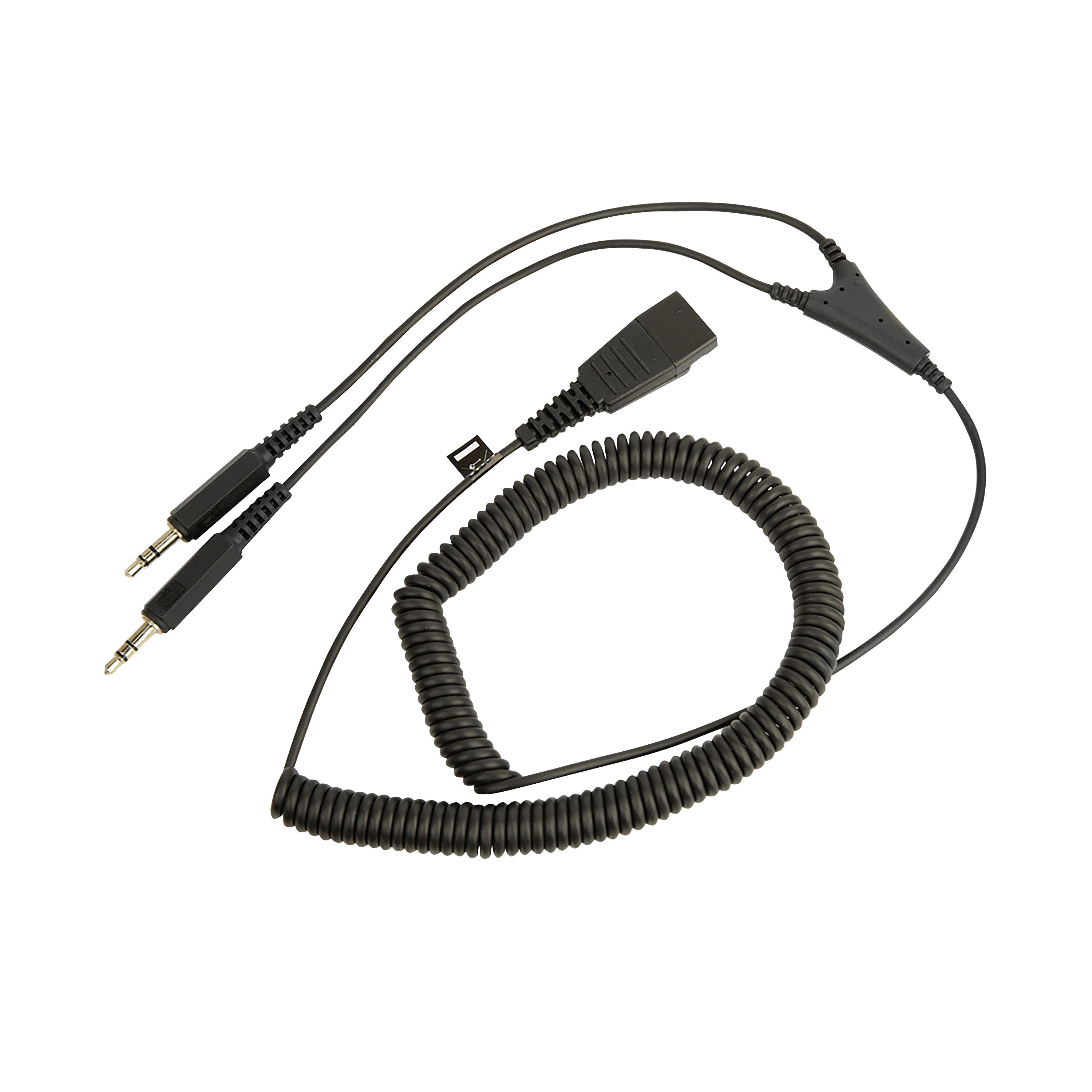 Jabra Quick Disconnect (qd) Pc Cord To Dual 3.5mm Jack Coiled Cord 8734-599