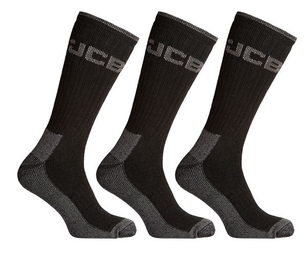 JCB-Workwear Ear Jcb Workwear Heavy Duty Work Socks - (Pack of 3)