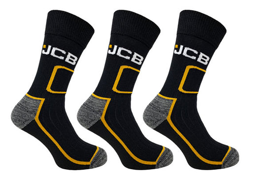 JCB-Workwear Ear Jcb Workwear Shin Protect Work Socks - (Pack of 3)