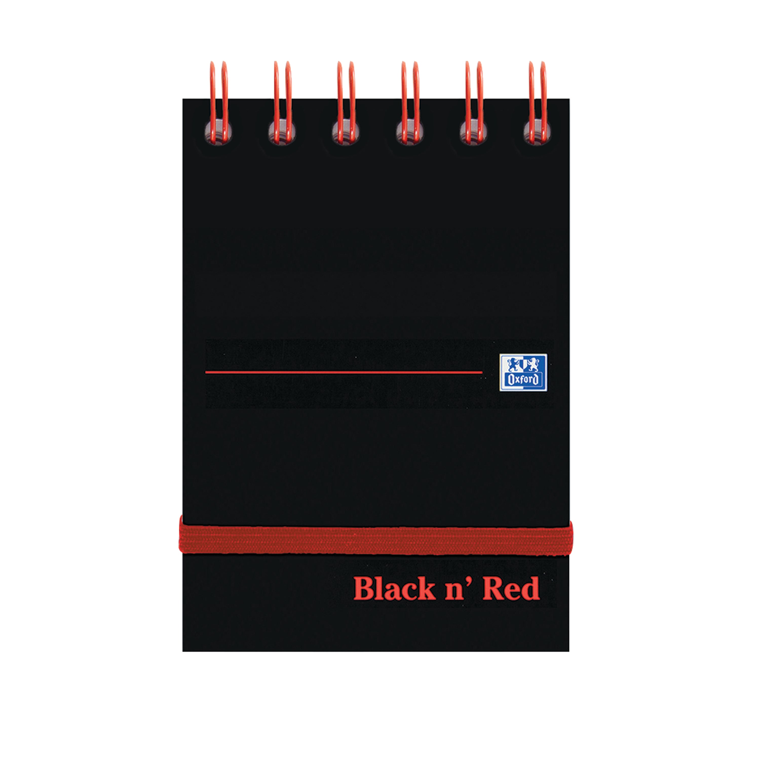 Black N Red Wirebound Ruled Elasticated Notepad 140 Pages A7 – (Pack of 5)