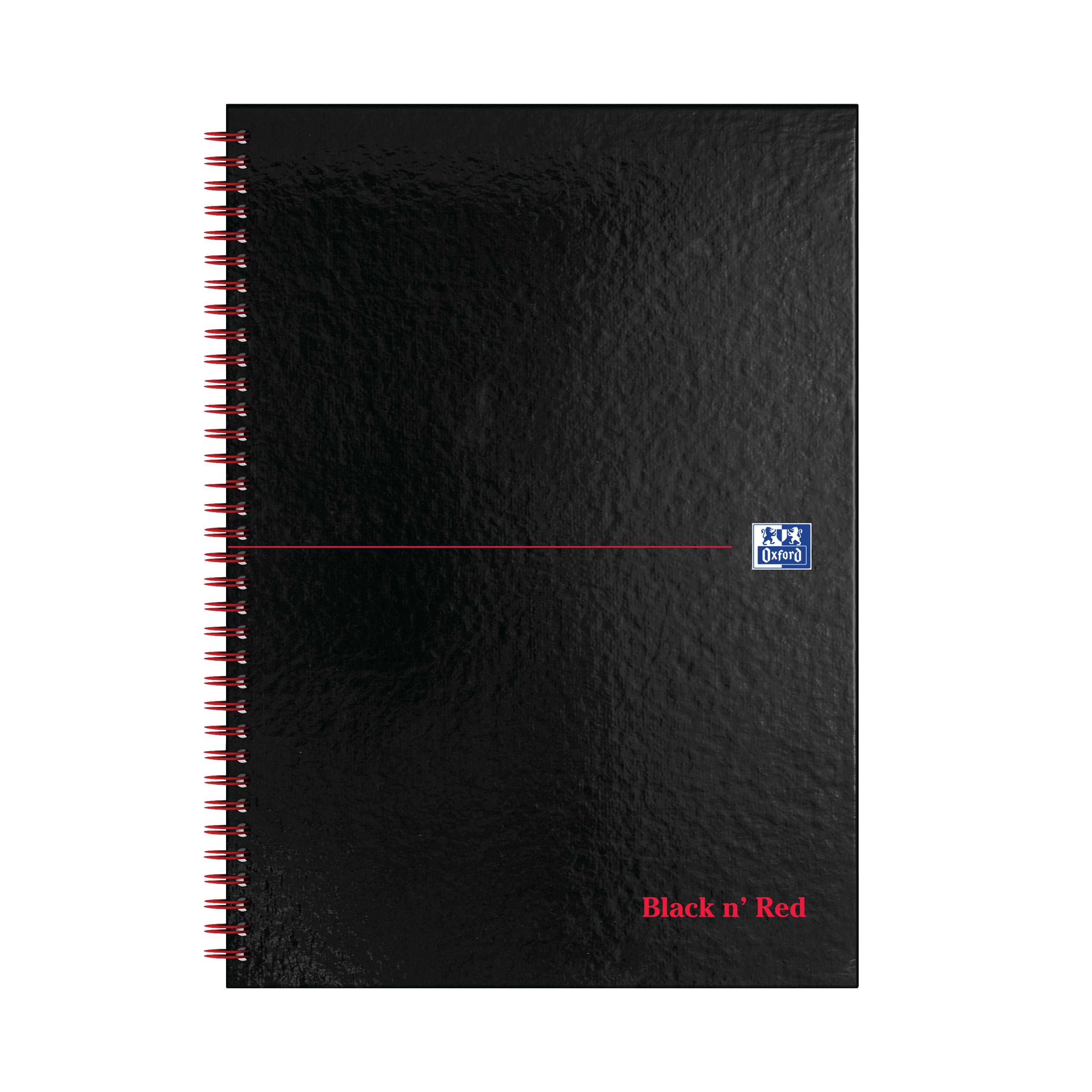 Black n' Red Wirebound Hardback Notebook Ruled 140 Pages A4 Plus 2 FOC – (Pack of 5)