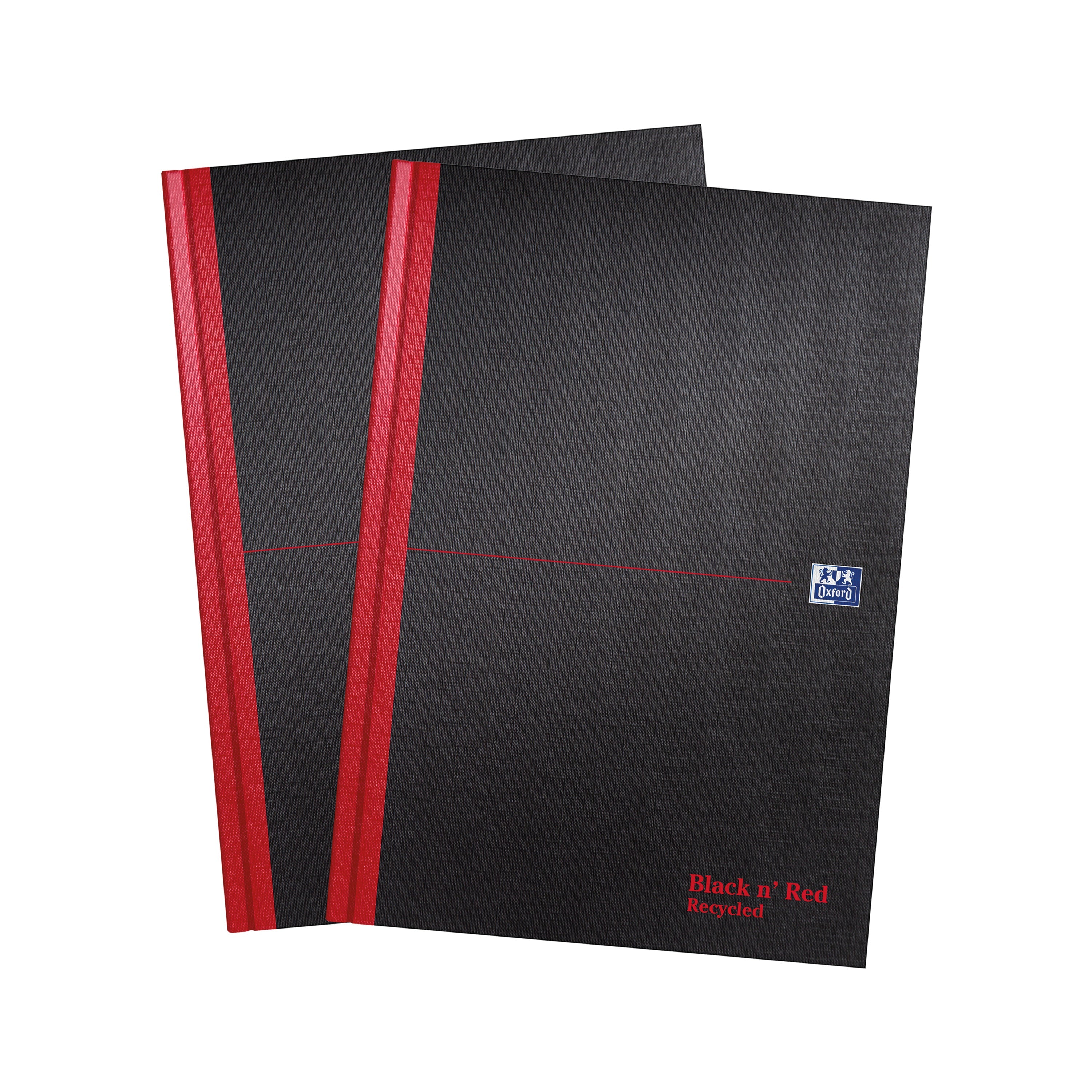 Black N Red Hardback Casebound Recycled Notebook 192 Pages A4 – (Pack of 2)