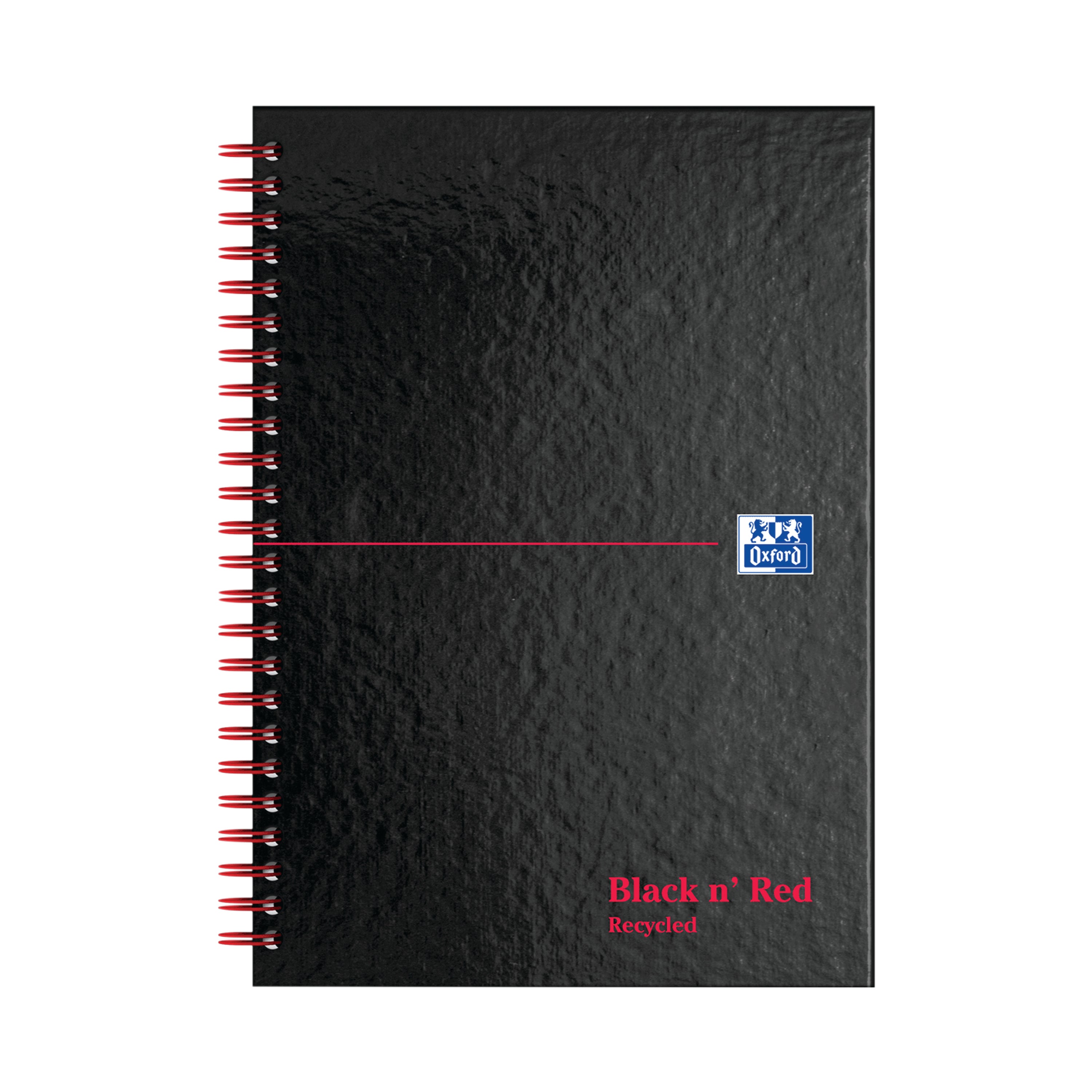 Black N Red Wirebound Recycled Ruled Hardback Notebook A5 – (Pack of 5)