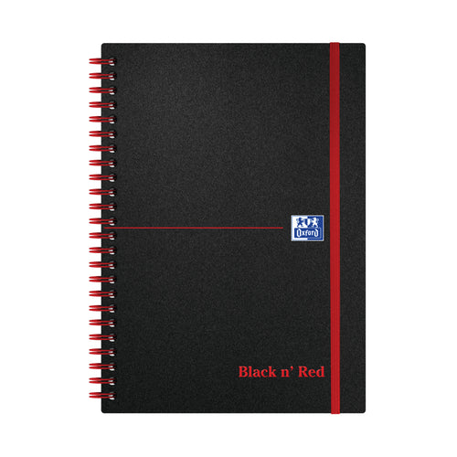 Black n' Red Wirebound Ruled Polypropylene Notebook 140 Pages A5 – (Pack of 5)