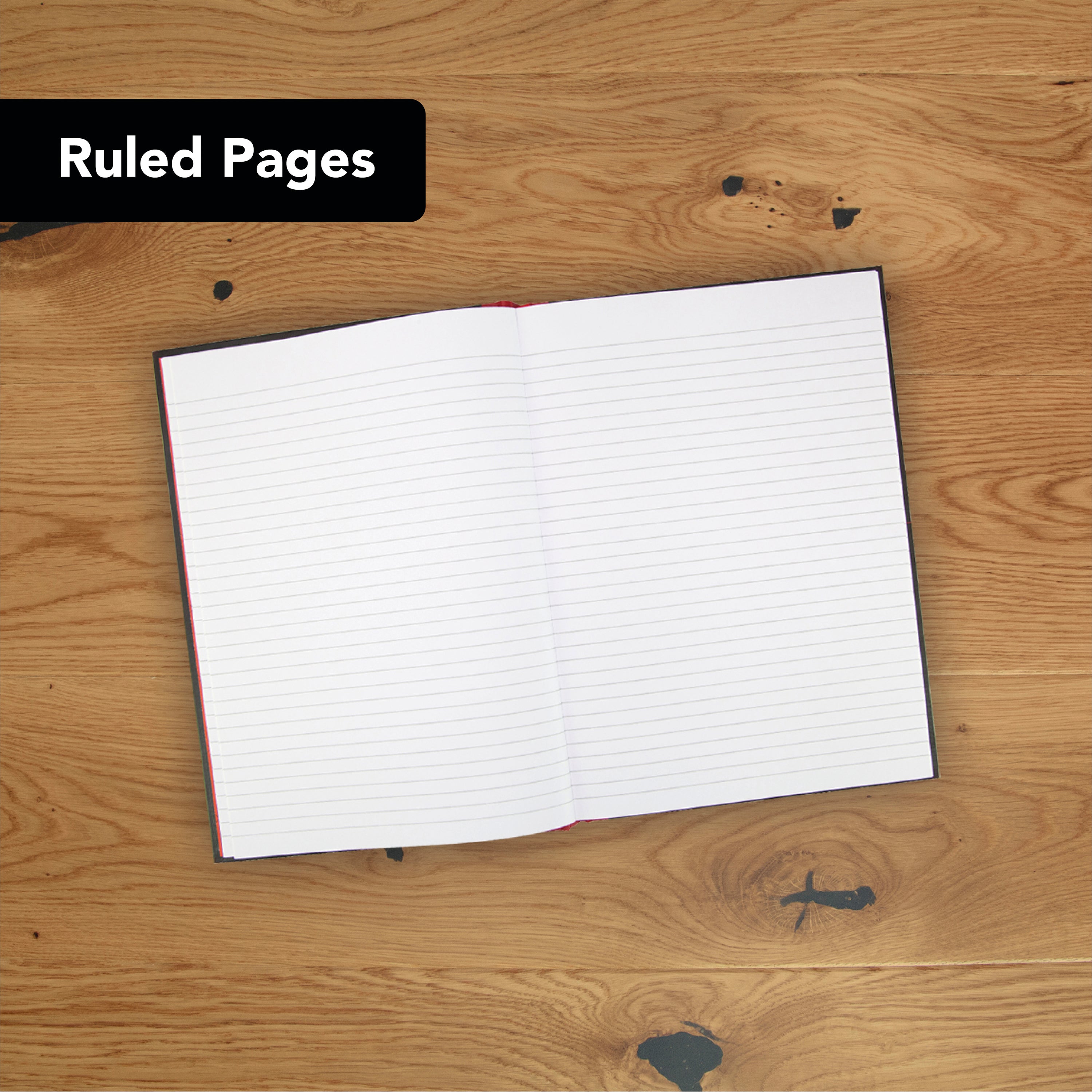 Black n' Red Casebound Ruled Recycled Hardback Notebook 192 Pages A5 – (Pack of 5)