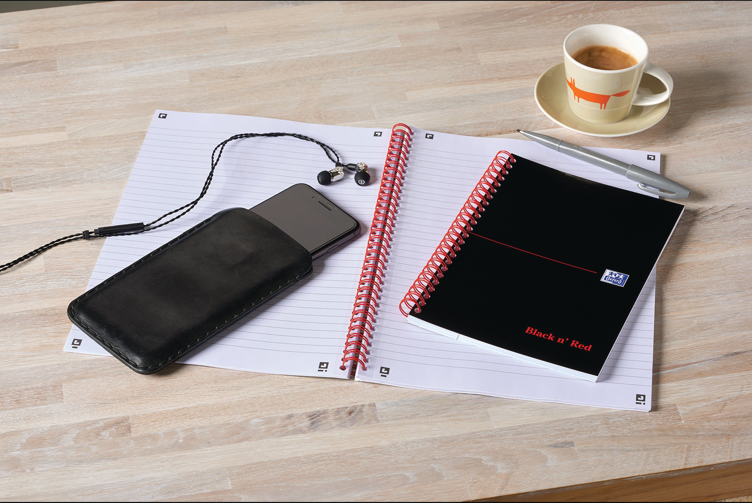 Black N Red Wirebound Notebook 100 Pages A5 – (Pack of 10)