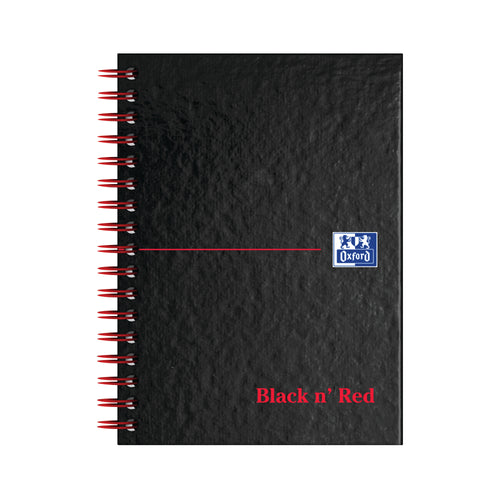 Black N Red Wirebound Hardback Ruled Notebook A6 – (Pack of 5)