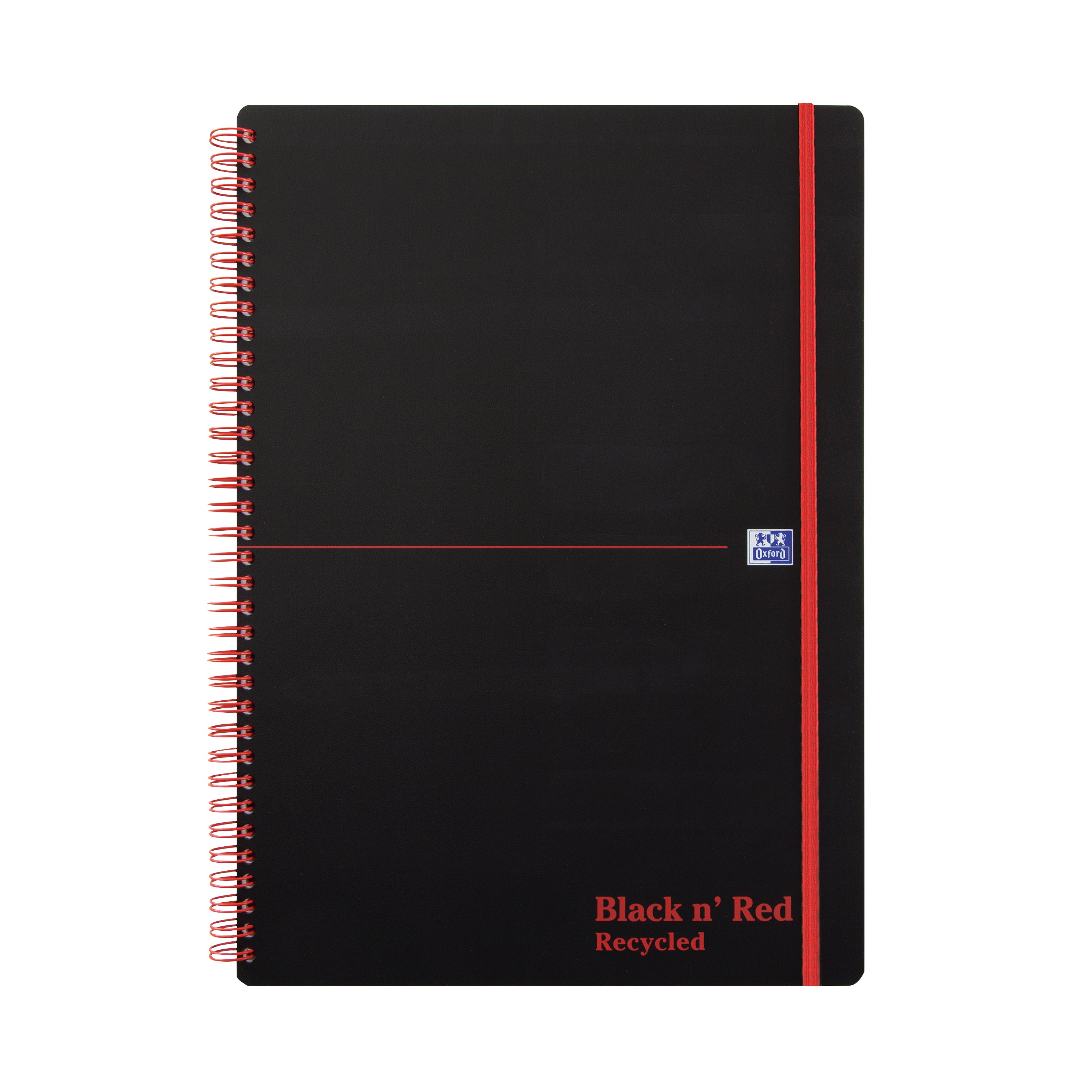 Black N Red Wirebound Recycled Polypropylene Notebook 140 Pages A4 – (Pack of 5)