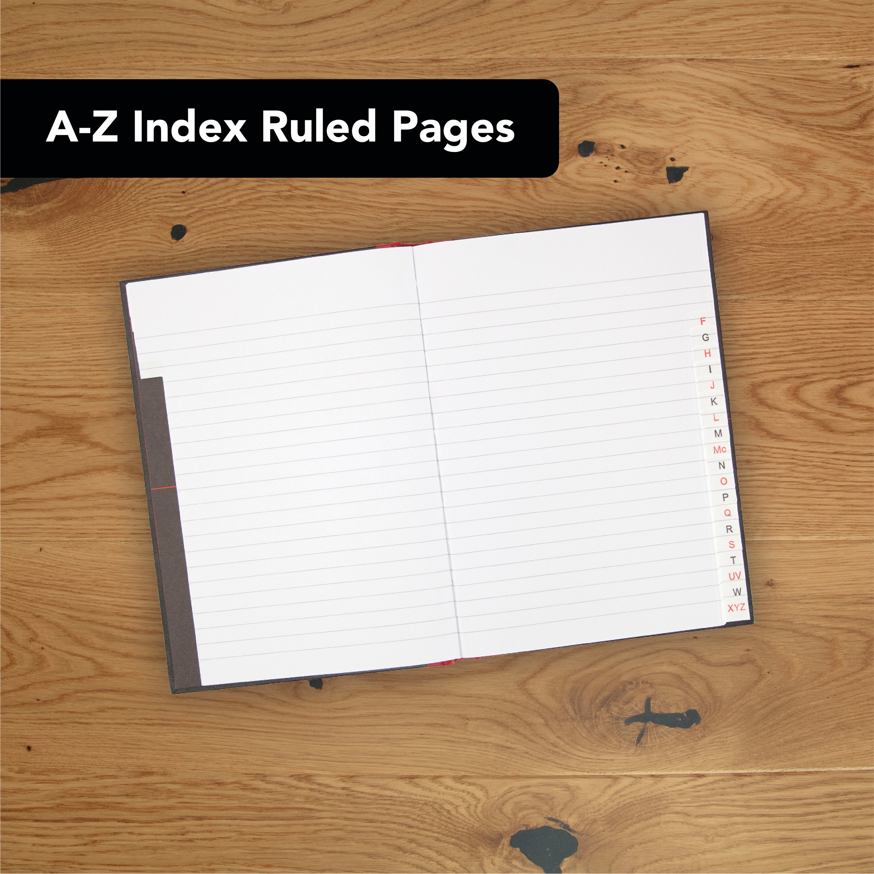 Black n' Red Casebound Hardback A-Z Notebook 192 Pages A5 – (Pack of 5)