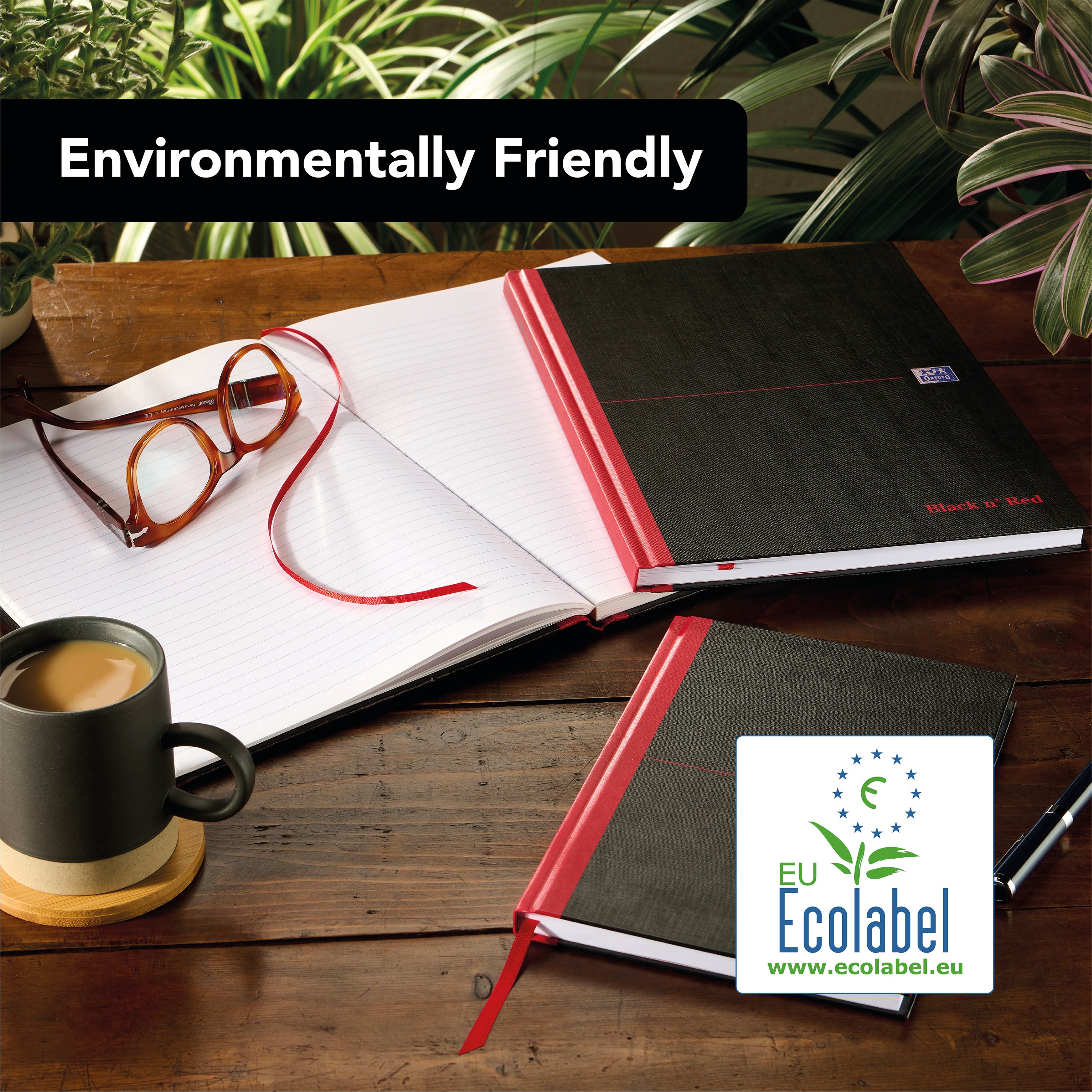 Black n' Red Casebound Hardback A-Z Notebook 192 Pages A5 – (Pack of 5)