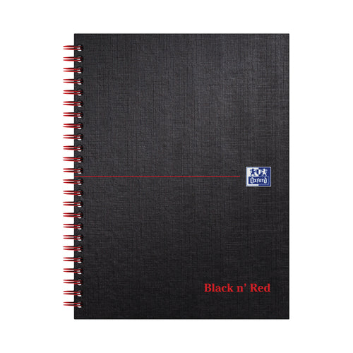 Black N Red Wirebound Ruled Margin Hardback Notebook 140 Pages A5 – (Pack of 5)