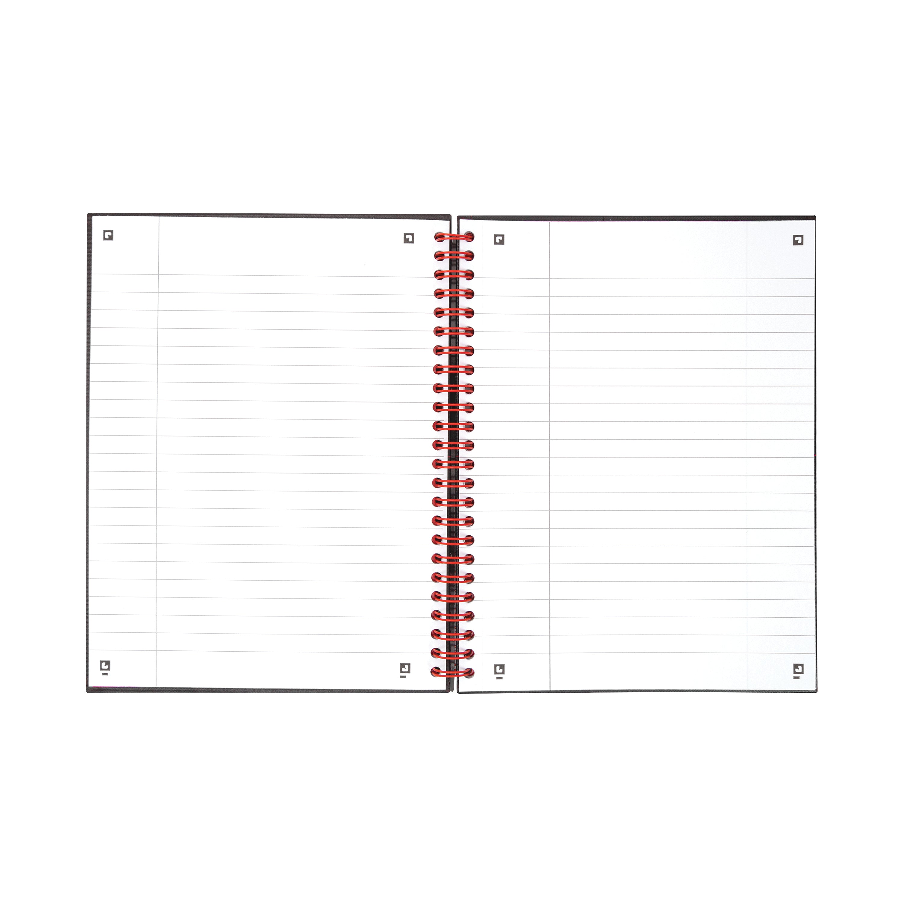 Black N Red Wirebound Ruled Margin Hardback Notebook 140 Pages A5 – (Pack of 5)