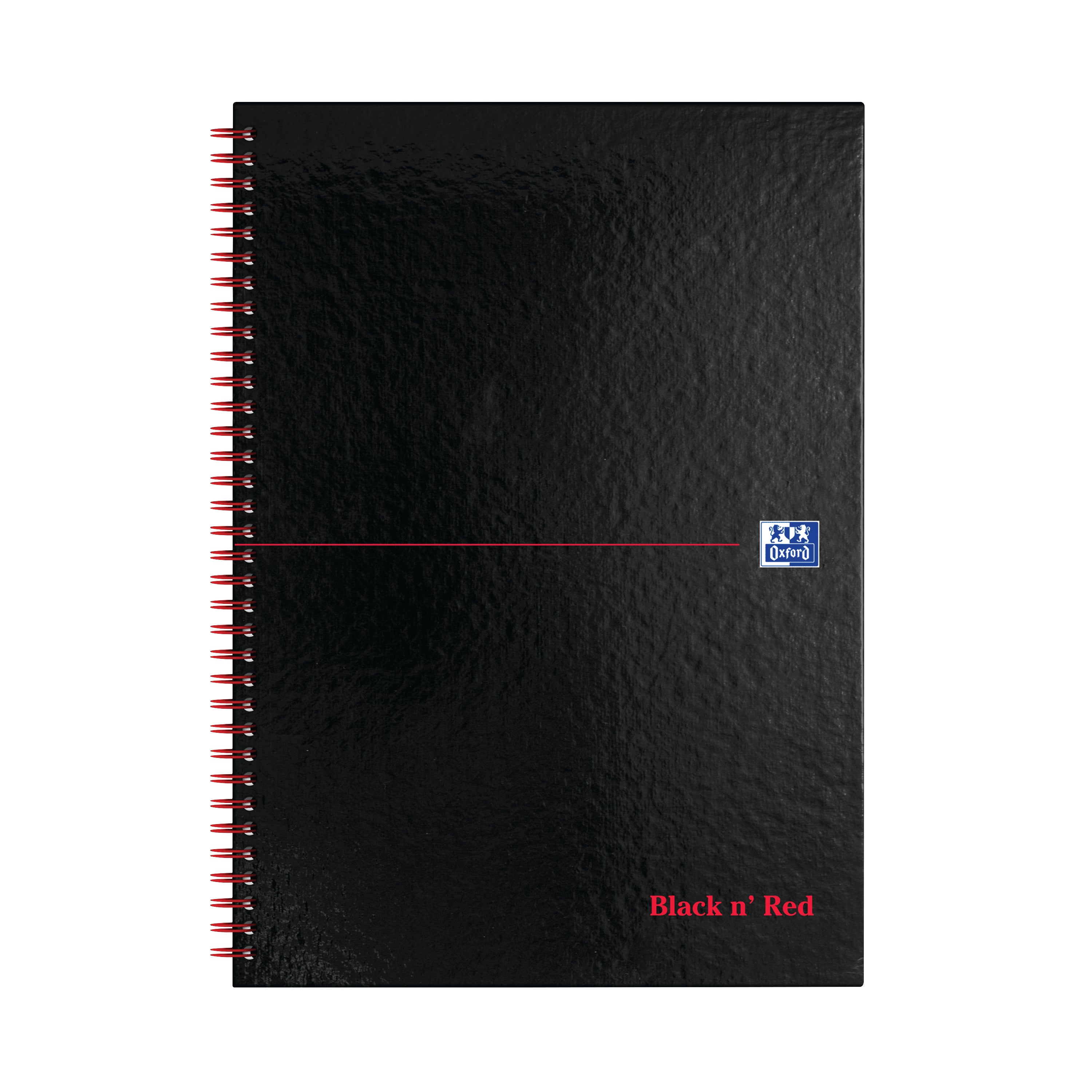 Black N Red Wirebound Hardback Notebook 5mm Square A4 – (Pack of 5)