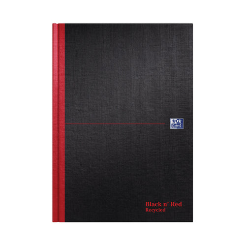 Black n' Red Casebound Recycled Hardback Notebook 192 Pages A4 – (Pack of 5)