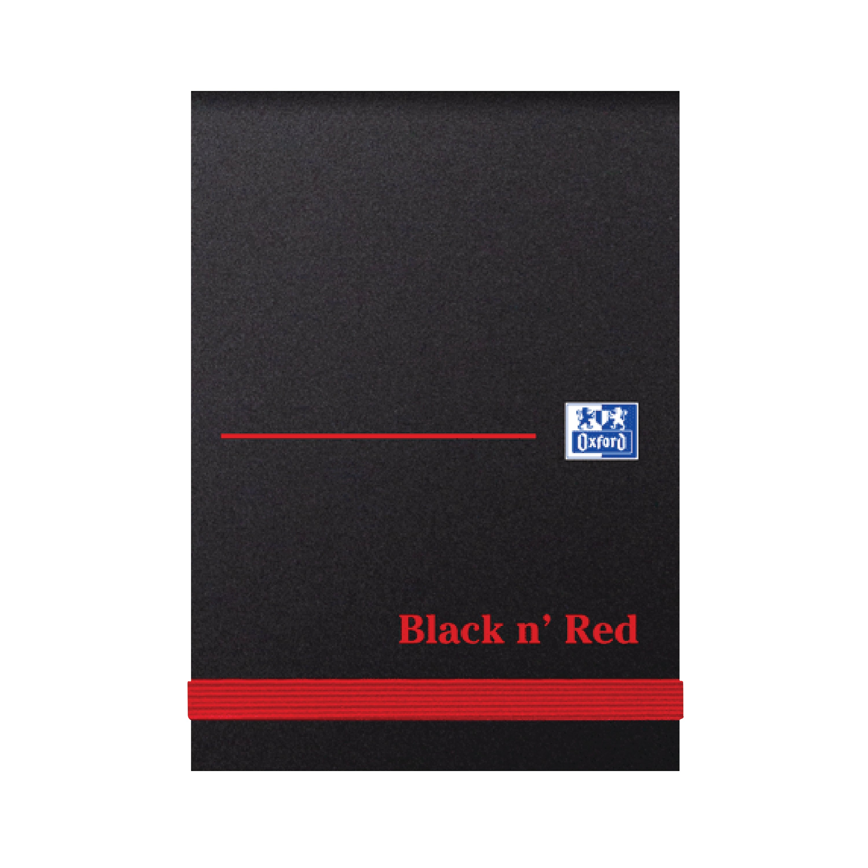 Black n' Red Casebound Plain Elasticated Notebook 192 Pages A7 – (Pack of 10)