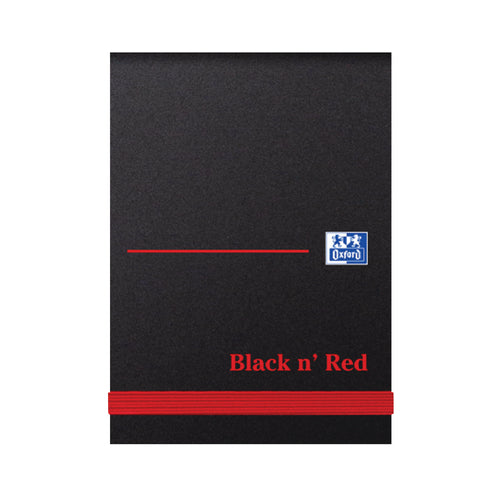 Black n' Red Casebound Plain Elasticated Notebook 192 Pages A7 – (Pack of 10)