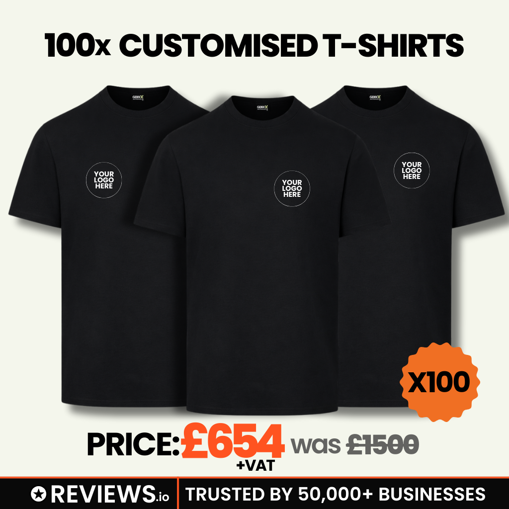 100 Personalised Embroidered Work T-Shirts