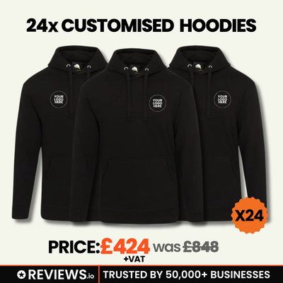 24x Personalised Embroidered Hoodies with Free Logo
