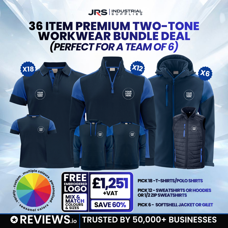 36 Item Premium Two-Tone Embroidered Workwear Bundle Deal