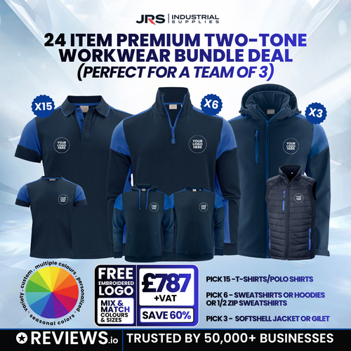 24 Item Premium Two-Tone Embroidered Workwear Bundle Deal