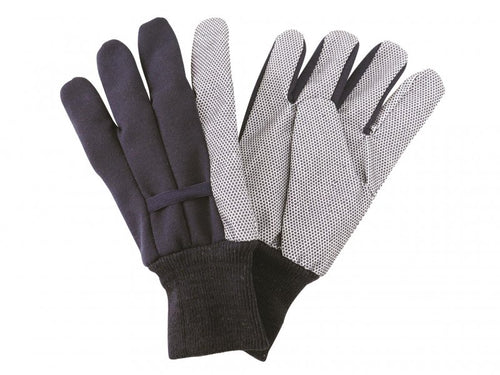 Kent & Stowe Navy Jersey Cotton Grip Gloves - Men's Large