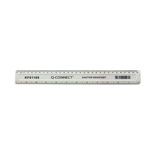 Q-connect Shatter Resistant Ruler 30cm White – (Pack of 10)