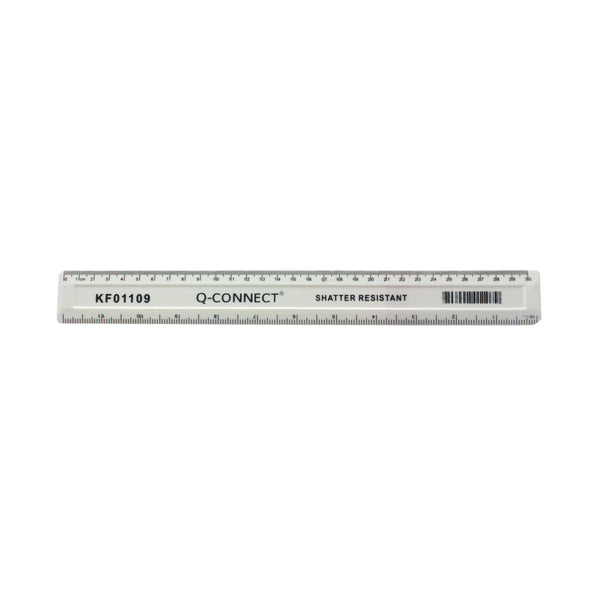 Q-connect Shatter Resistant Ruler 30cm White – (Pack of 10)
