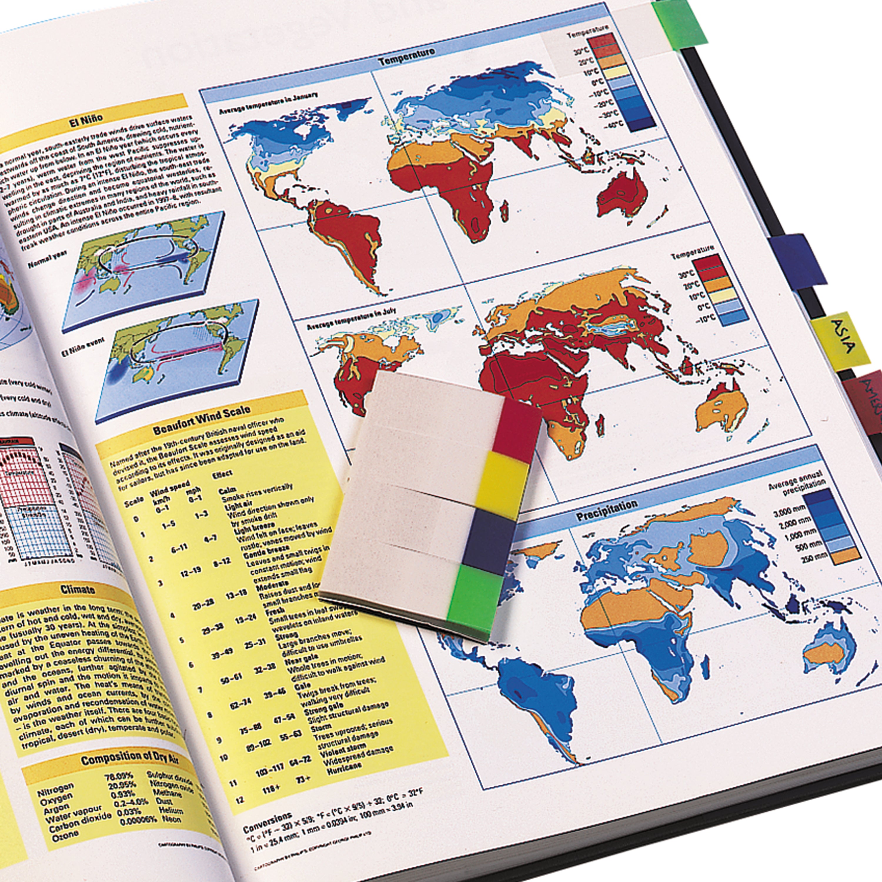 Q-connect Quick Tabs 25x45mm 40 Tabs 4 Pads Clear/Assorted  (Pack of 160)