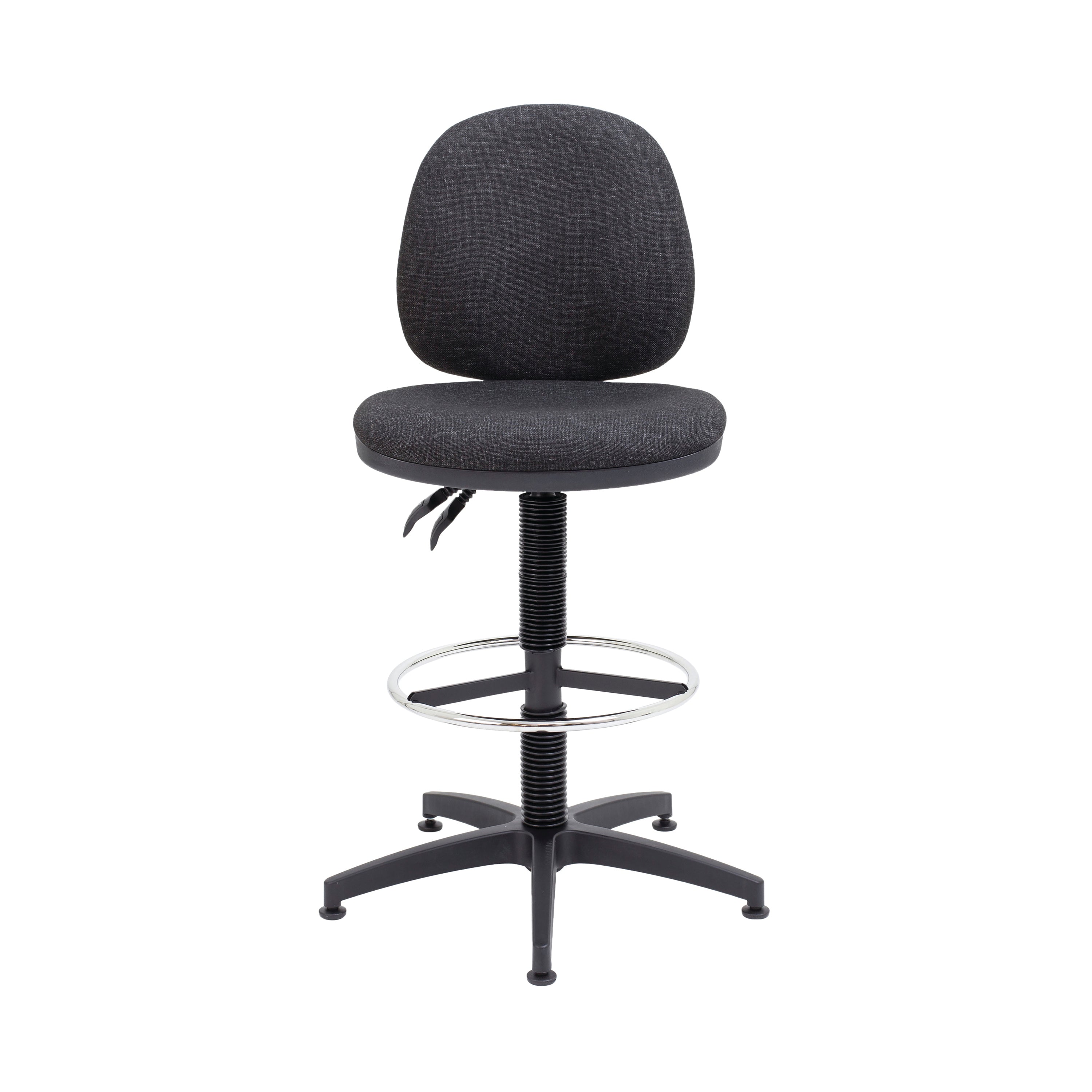 height adjustment lever on the charcoal draughtsman chair.