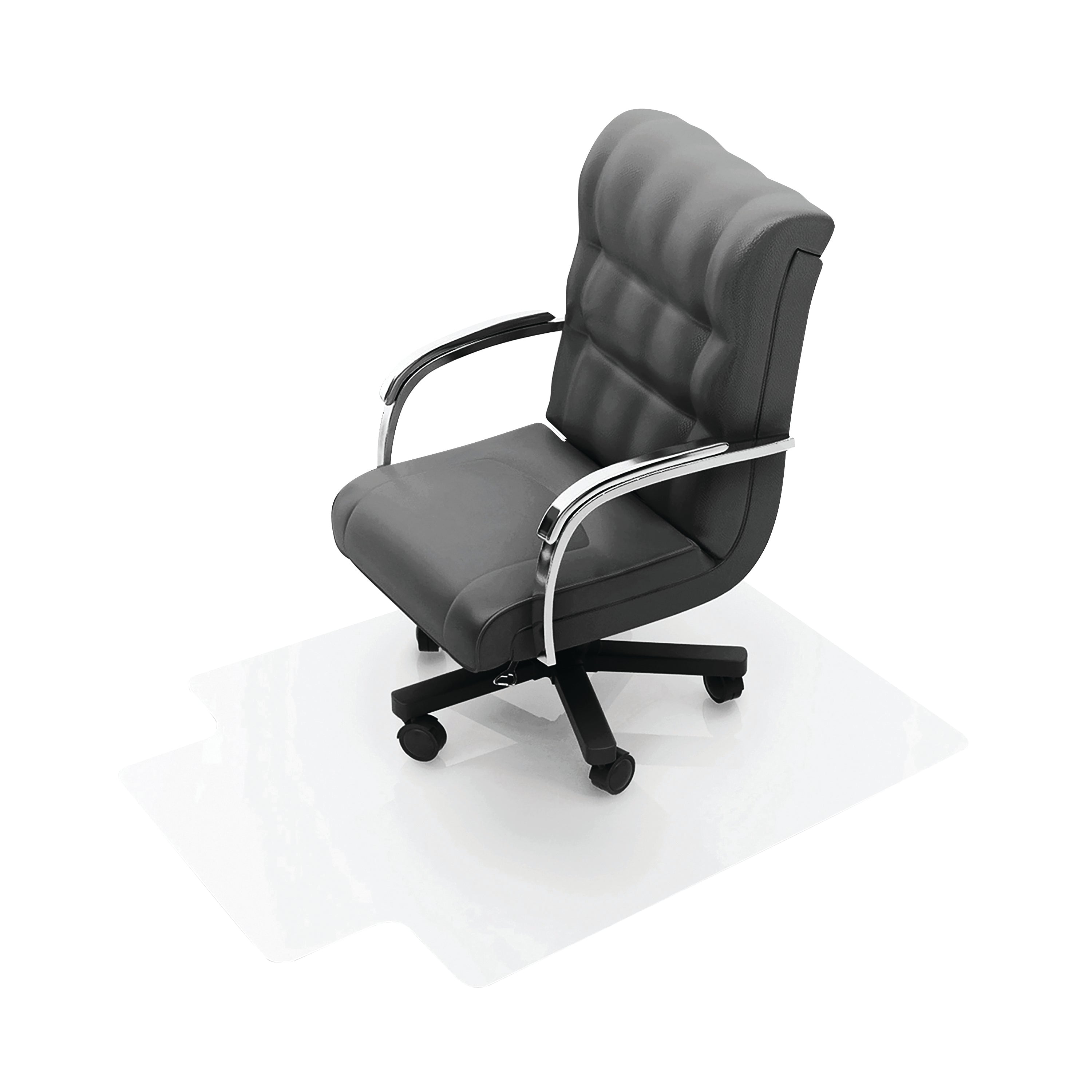 Q-connect Chair Mat Studded Underside For Secure Grip 1219x920x2mm Pvc Clear Kf02255