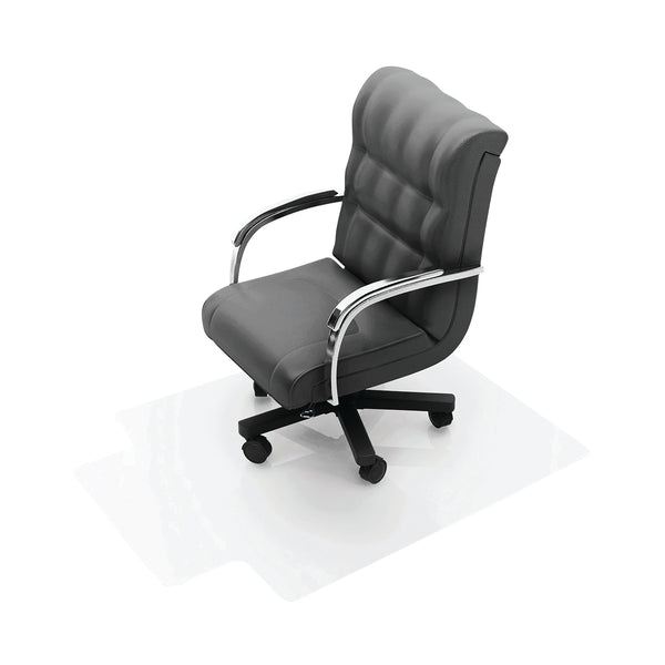 Q-connect Chair Mat Studded Underside For Secure Grip 1219x920x2mm Pvc Clear Kf02255
