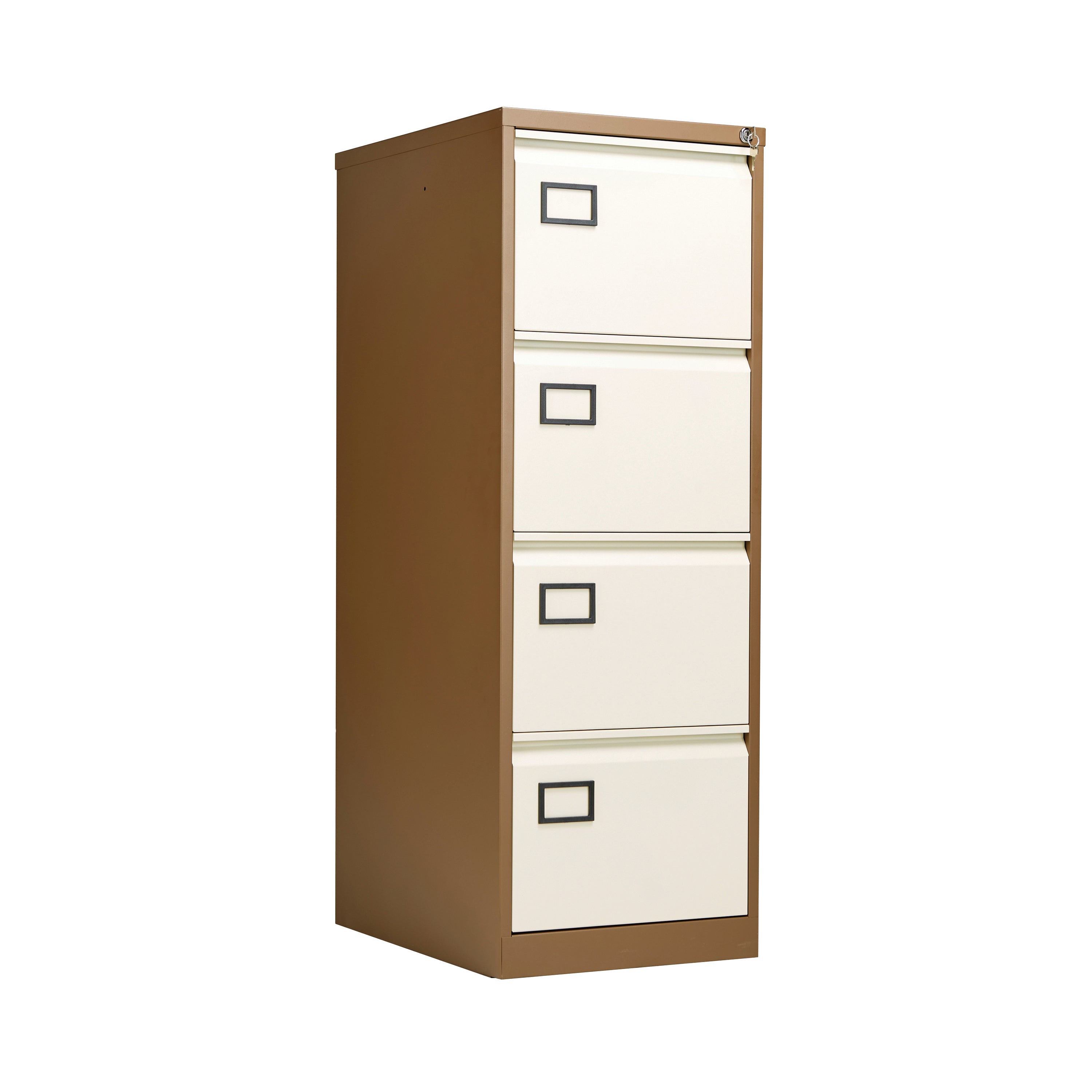 Jemini 4 Drawer Filing Cabinet Lockable 470x622x1321mm Coffee/cream Kf03002
