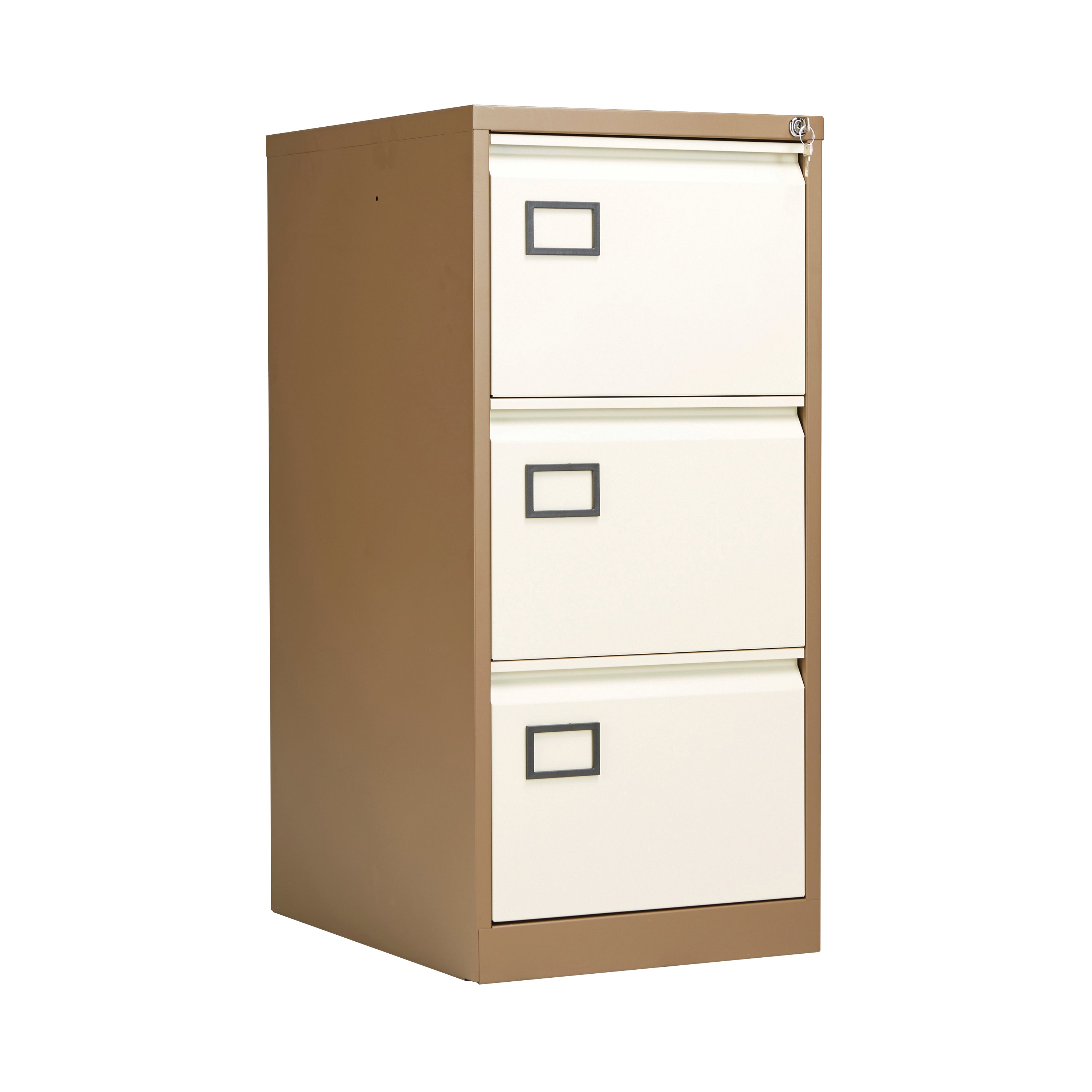 Jemini 3 Drawer Filing Cabinet 470x622x1016mm Coffee/cream Kf03004