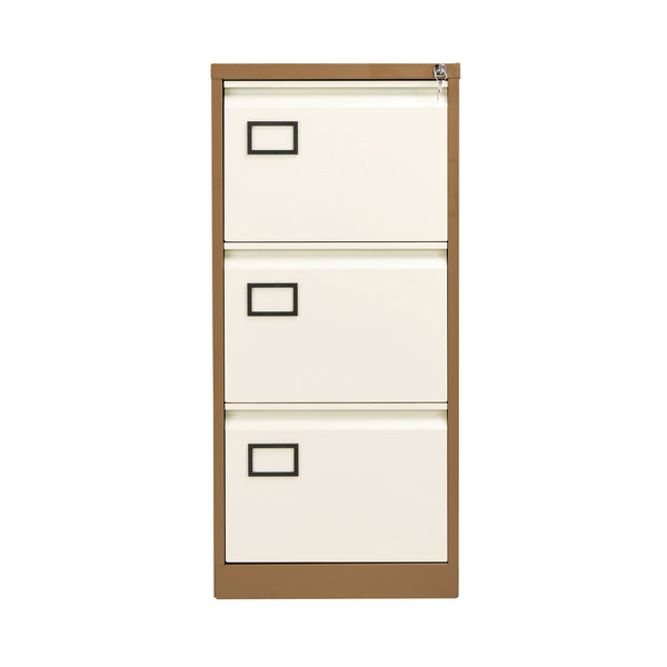 Jemini 3 Drawer Filing Cabinet 470x622x1016mm Coffee/Cream KF03004