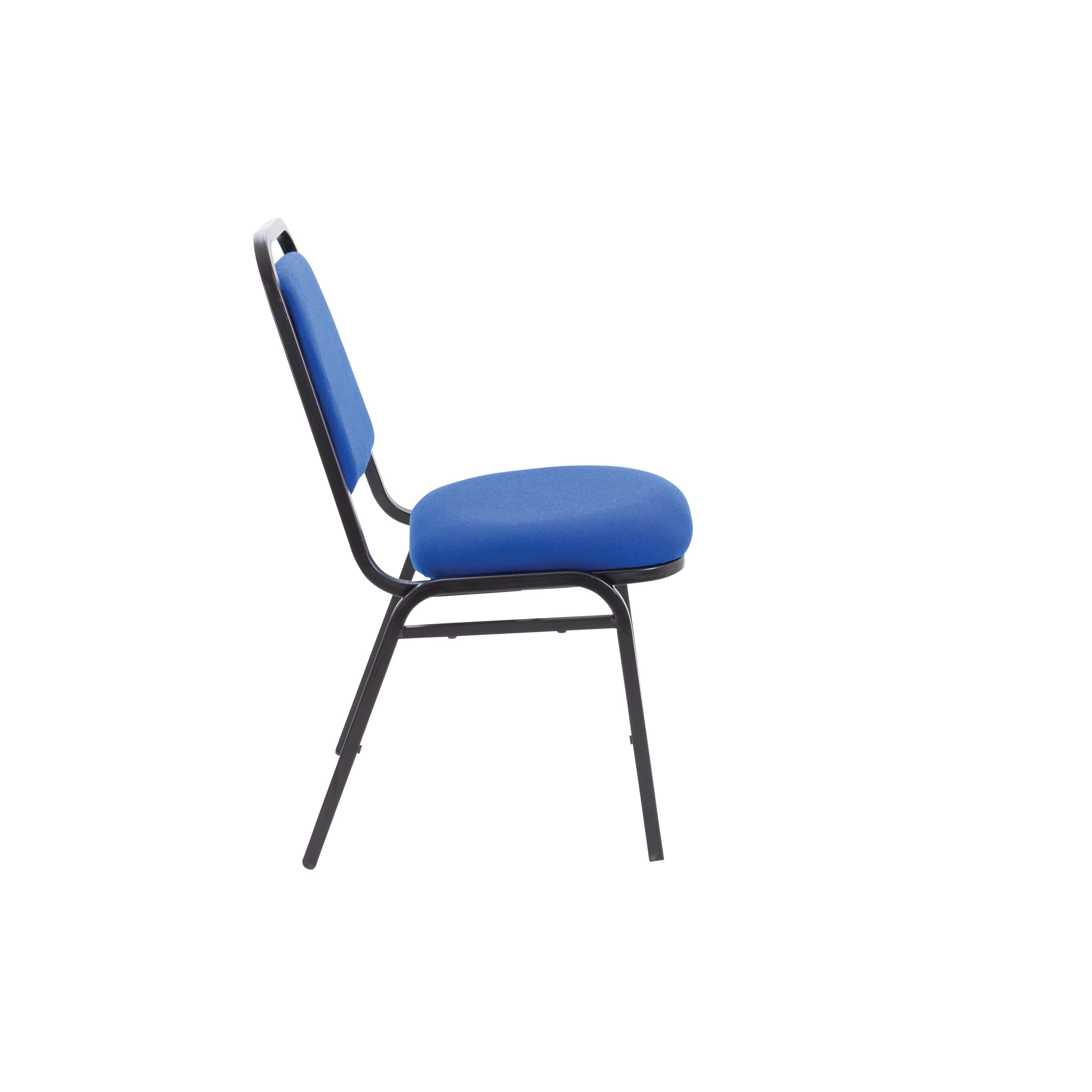 Blue Arista banqueting chair, showing the padded seat and backrest shape.