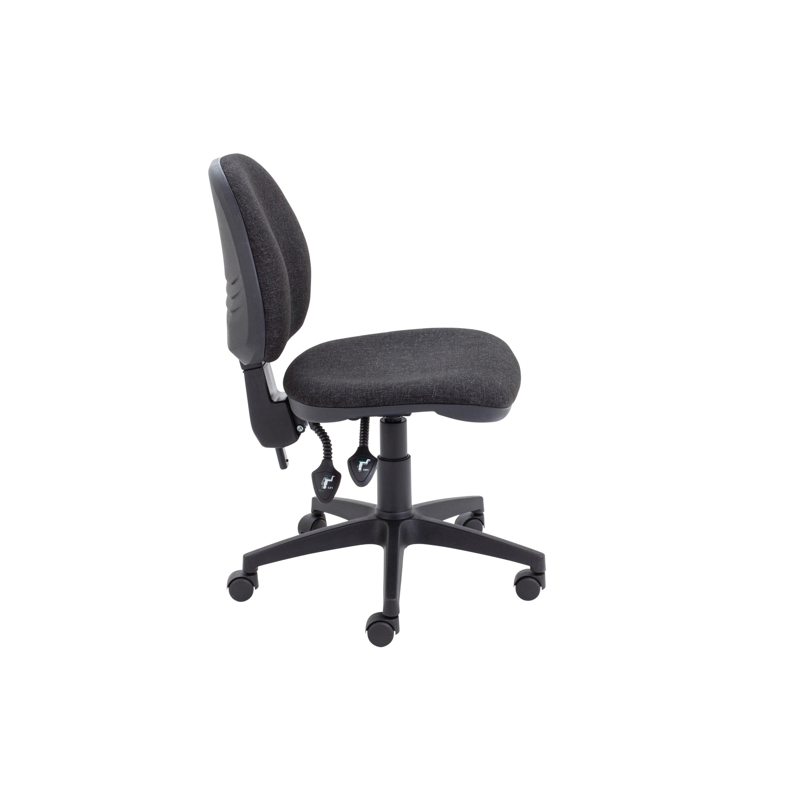 charcoal Arista Concept chair, showing its ergonomic backrest contour.
