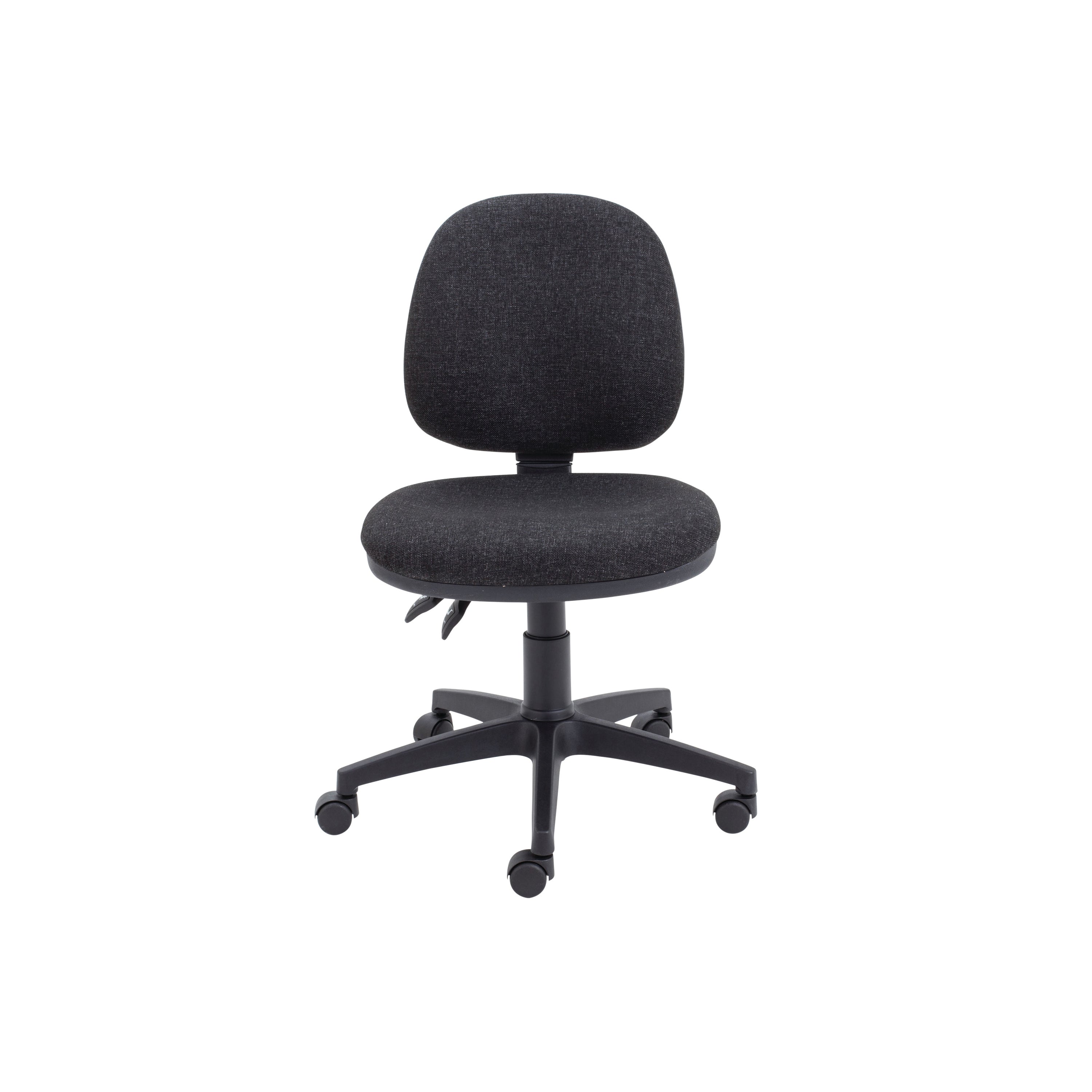 A view of the adjustment levers underneath the Arista Concept chair's seat.