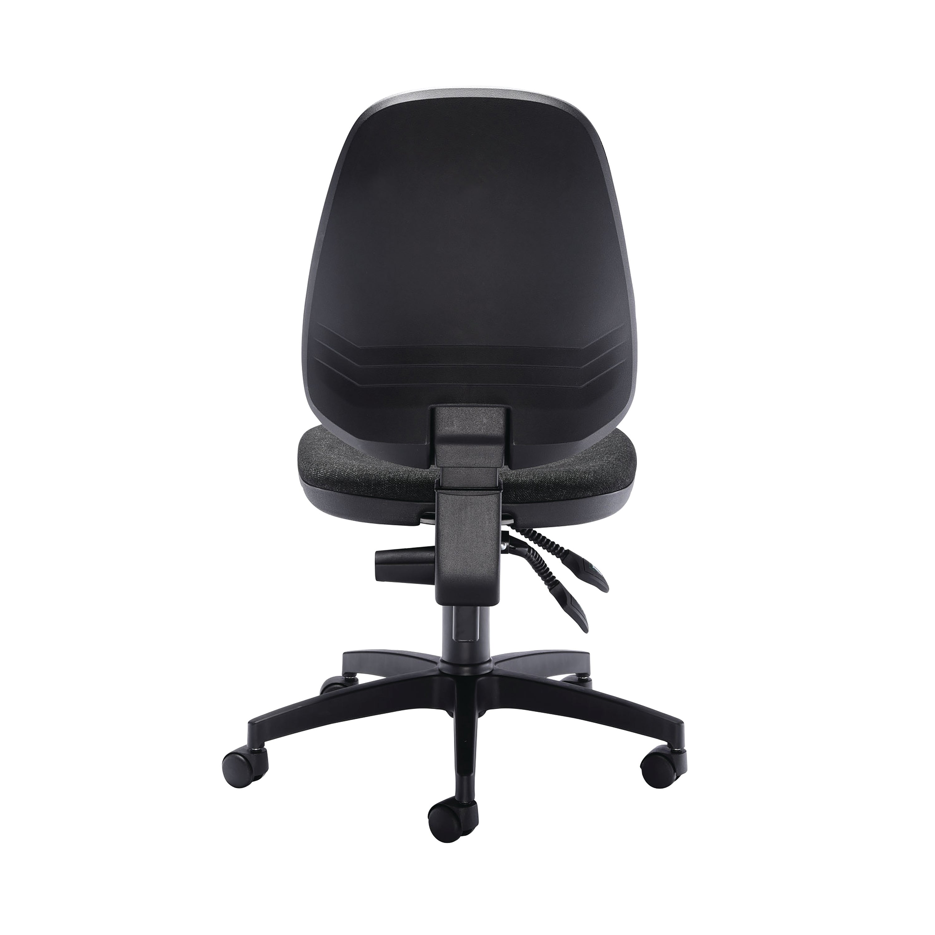 breathable charcoal mesh material on the Arista Aire chair's back.