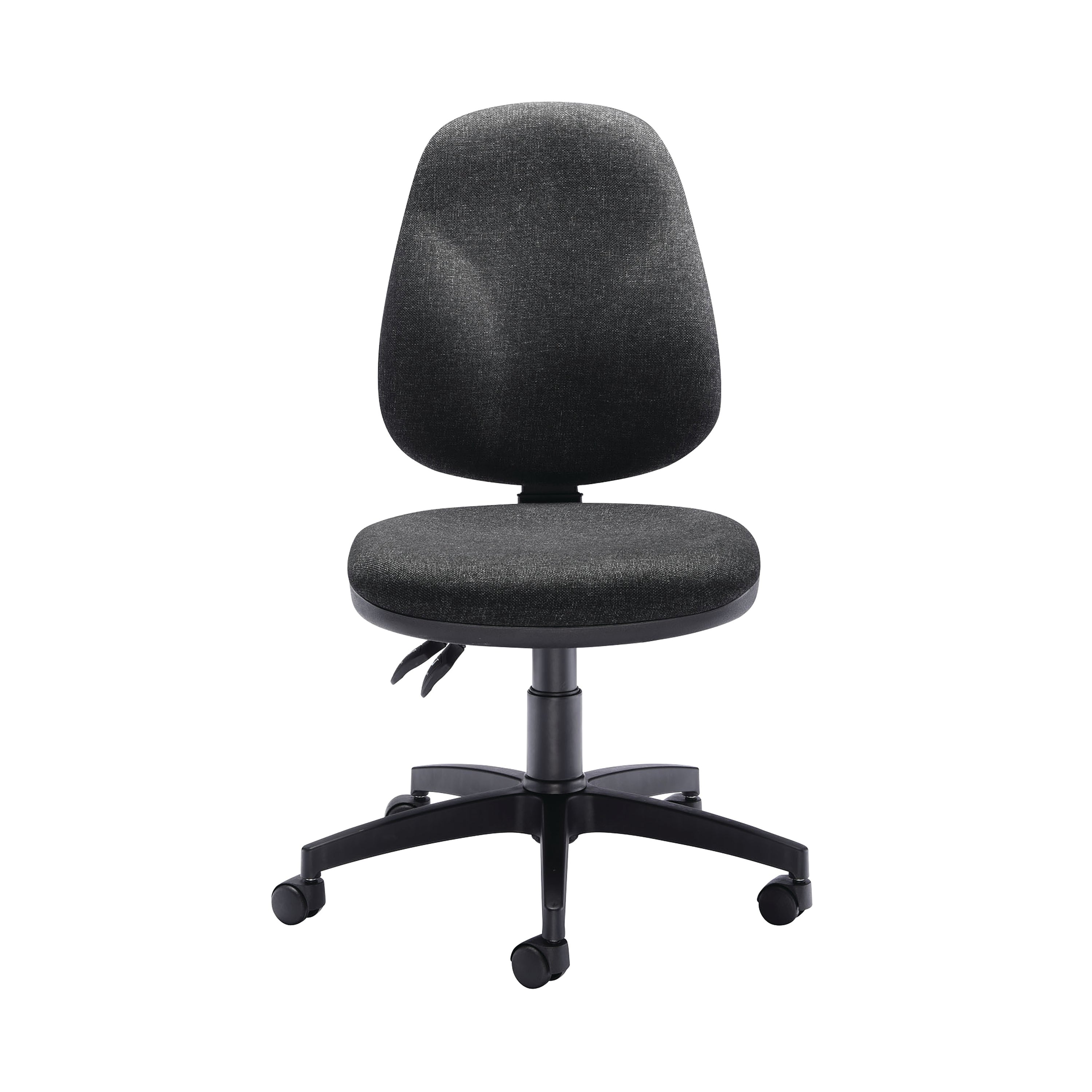 fixed loop armrests on the charcoal Arista Aire high-back chair.