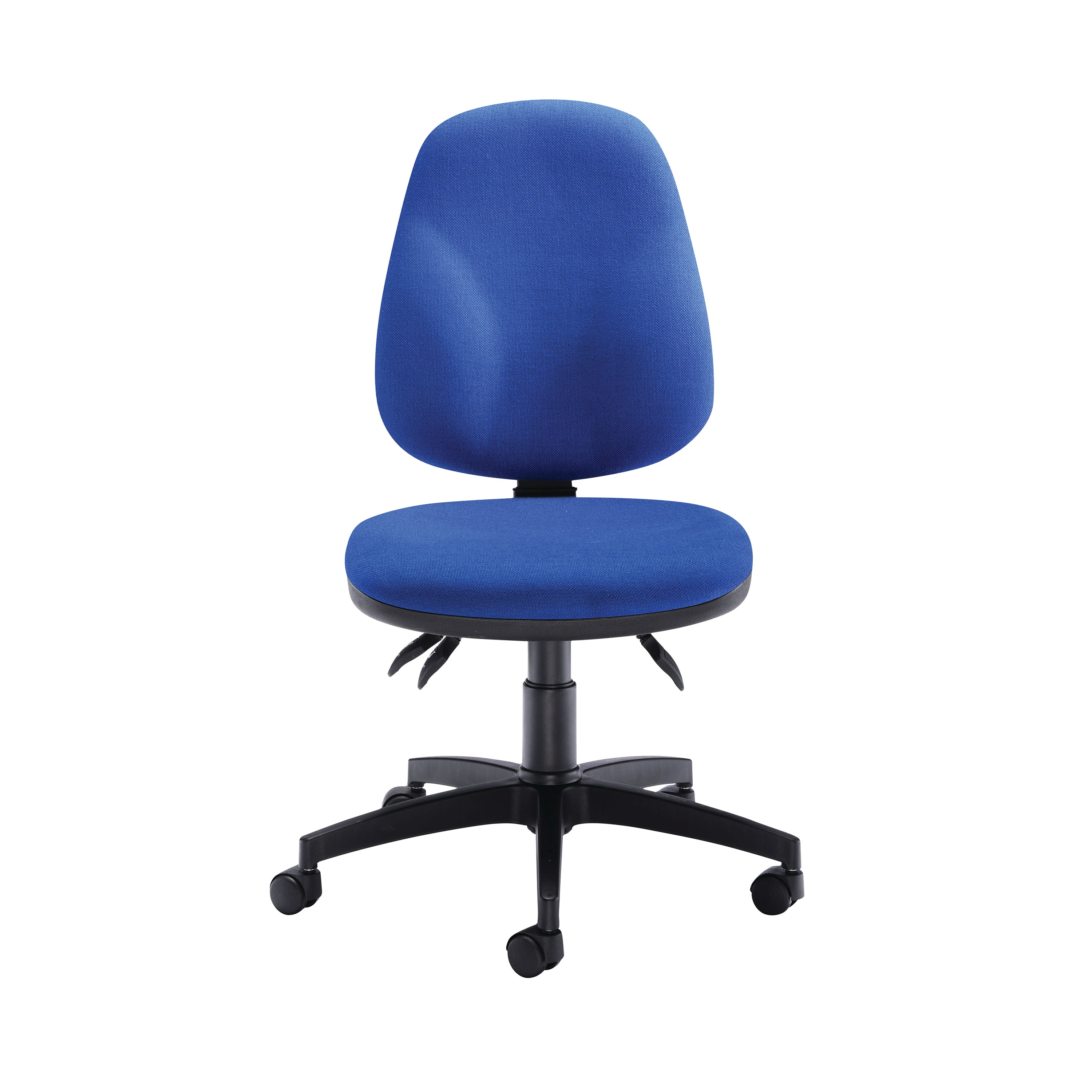 Blue mesh and adjustable headrest on the Arista Aire Deluxe chair.