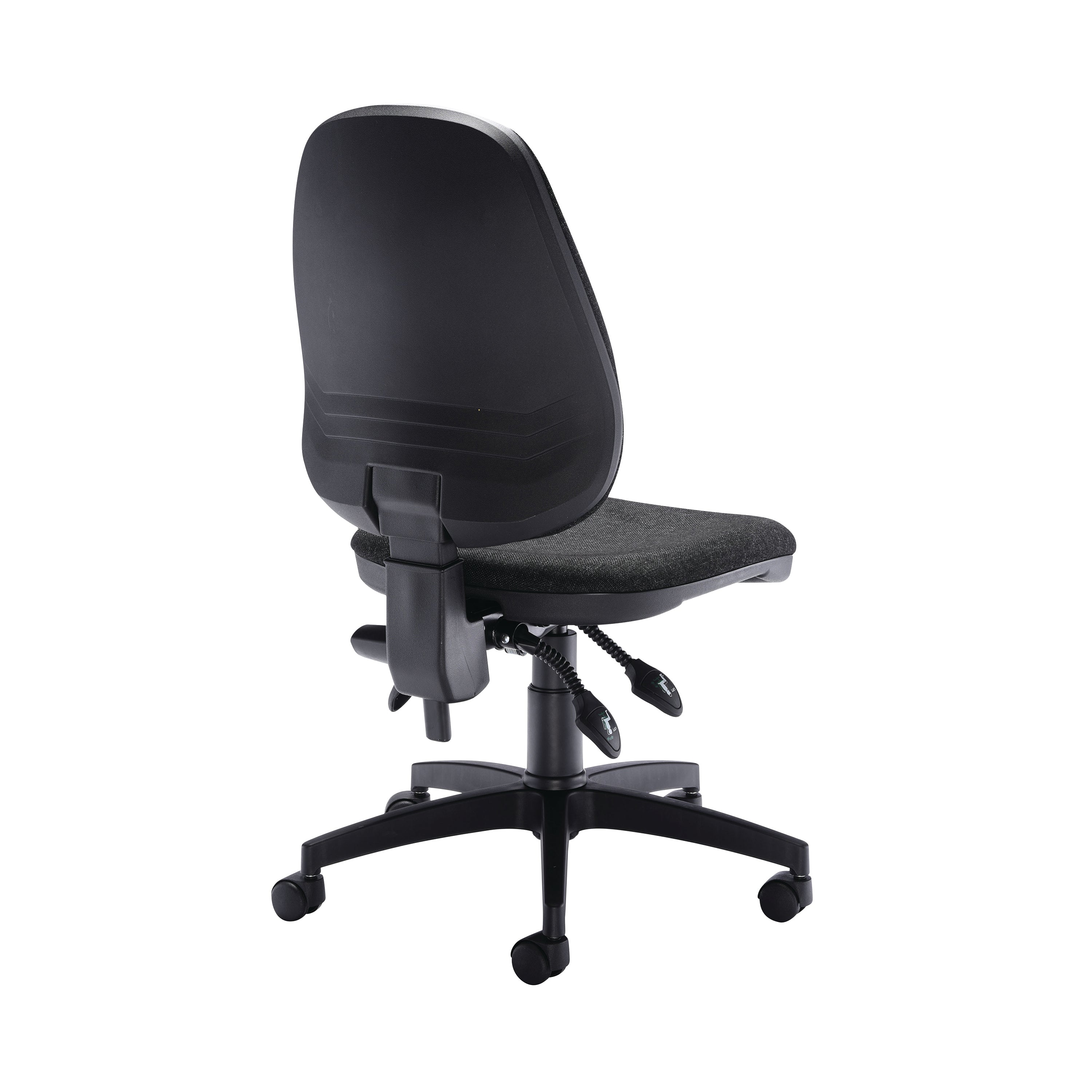 Adjustable padded armrests on the Arista Aire Deluxe chair.