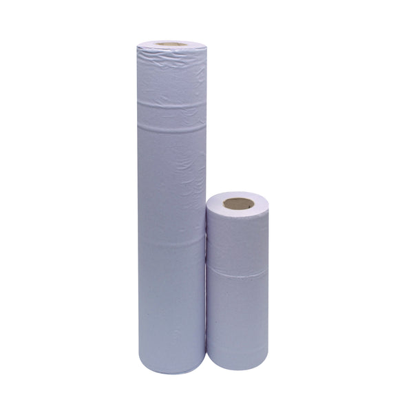 A pack of 24 blue 2-ply 10-inch 2Work hygiene rolls.