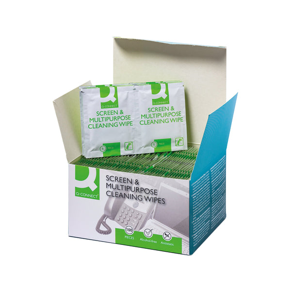 Q-connect Screen Multi-purpose Wipes (100 Pack) Kf04503