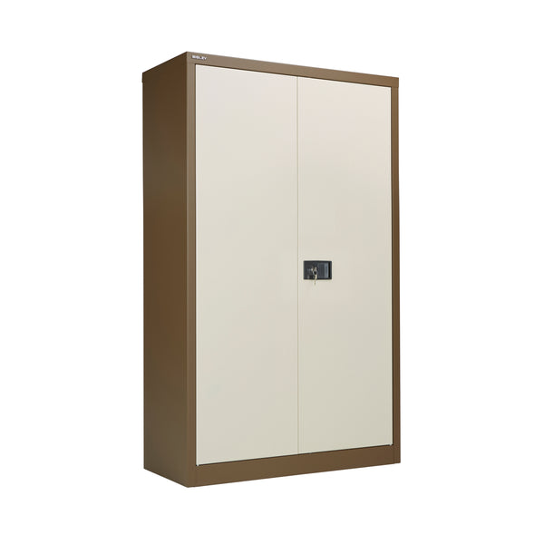 Jemini 2 Door Storage Cupboard Metal 420x960x1810mm Coffee/Cream KF08082